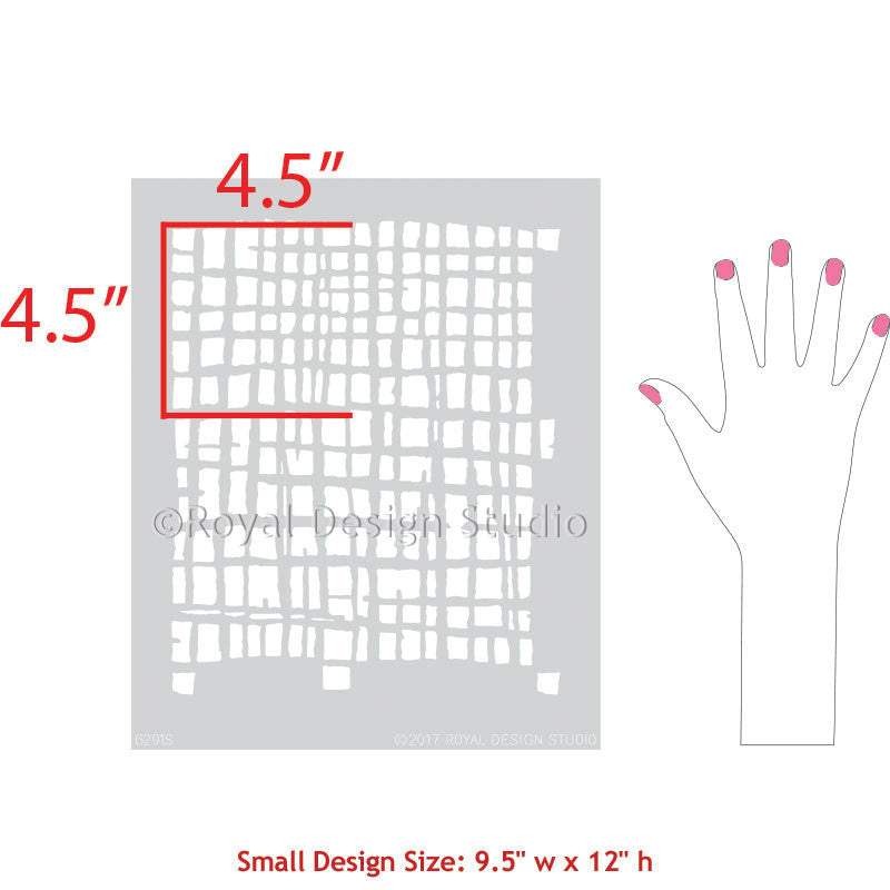 Loose Weave Furniture Stencil - Reusable DIY Painting Template for Wood, Fabric & Walls | Perfect for Home Decor, Upholstery & Craft Projects
