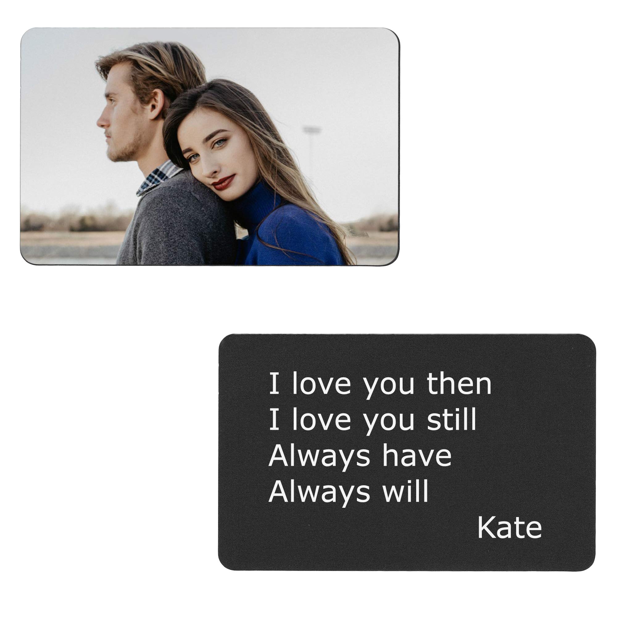 Custom Engraved Wallet Insert Card with Personalized Photo & Text - Perfect for Anniversaries, Weddings & Romantic Gifts