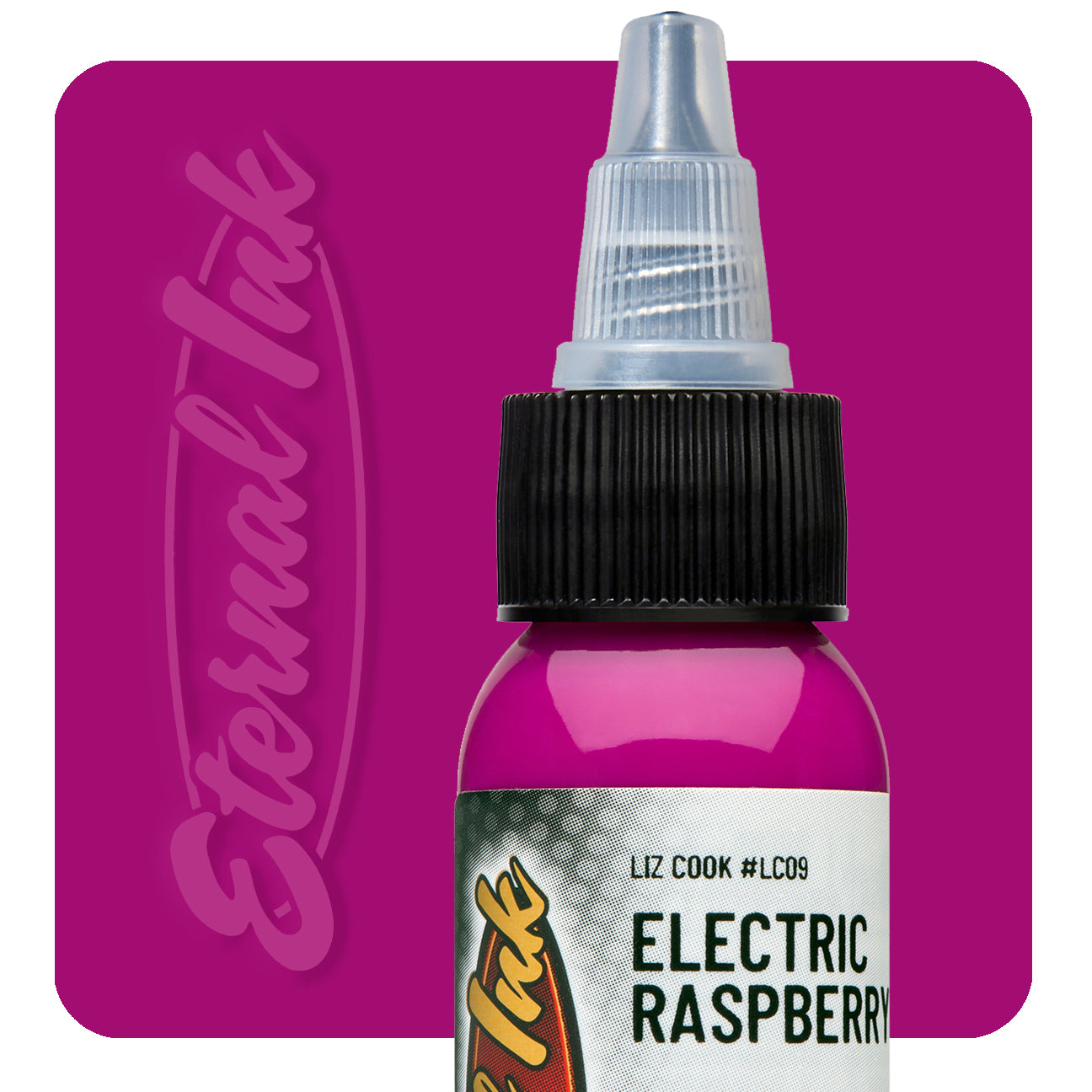 Eternal Liz Cook Electric Raspberry Ink 1oz - Vibrant Waterproof Tattoo Ink for Professional Artists - Perfect for Tattooing, Permanent Makeup & Body Art