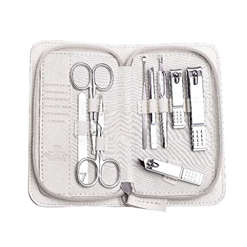 Professional 9-Piece Stainless Steel Nail Clipper Set - Manicure & Pedicure Kit with Nail Scissors for Home & Travel Grooming (Beige) | Perfect for Salon, Spa, and Personal Nail Care