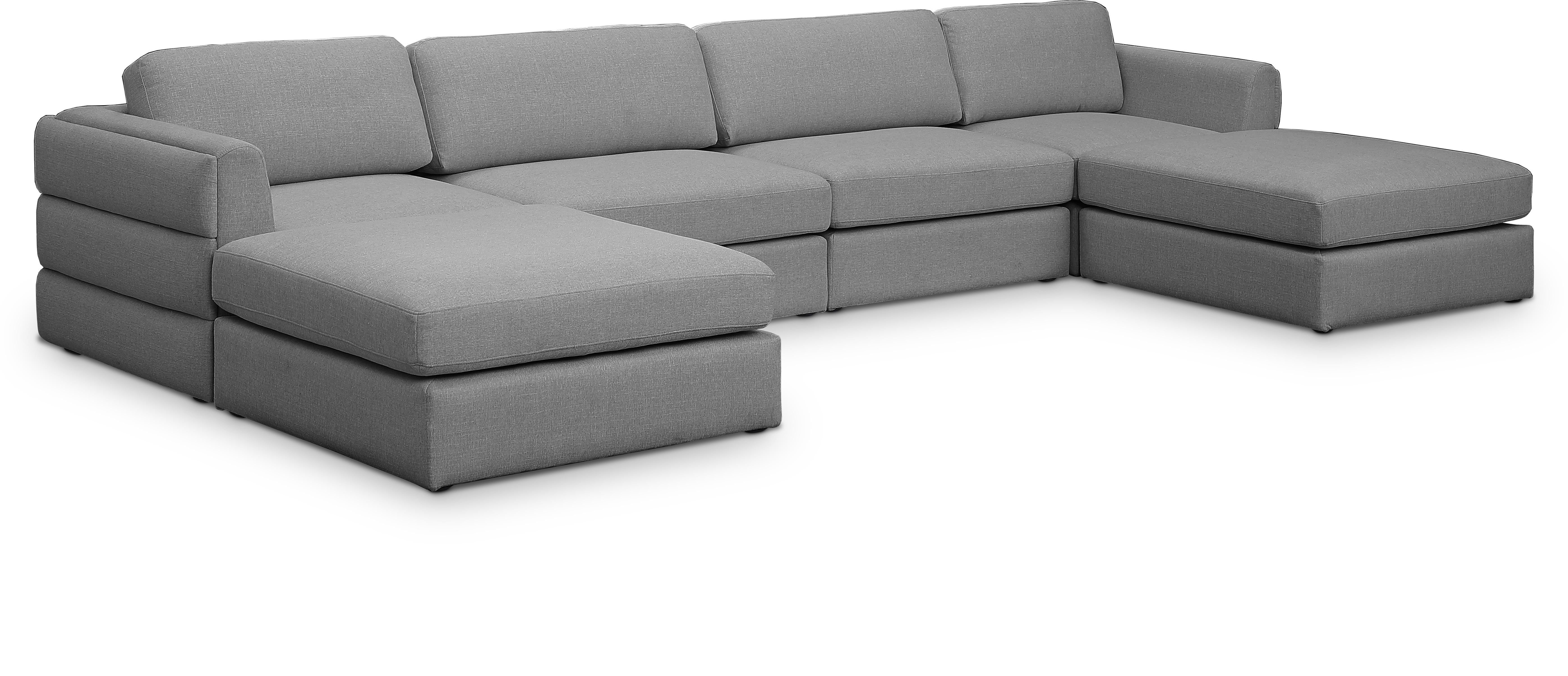 Beckham Durable Linen Textured Fabric Modular Sectional Sofa - Modern Living Room Furniture for Small Spaces & Apartments - Perfect for Family Gatherings, Movie Nights and Relaxing