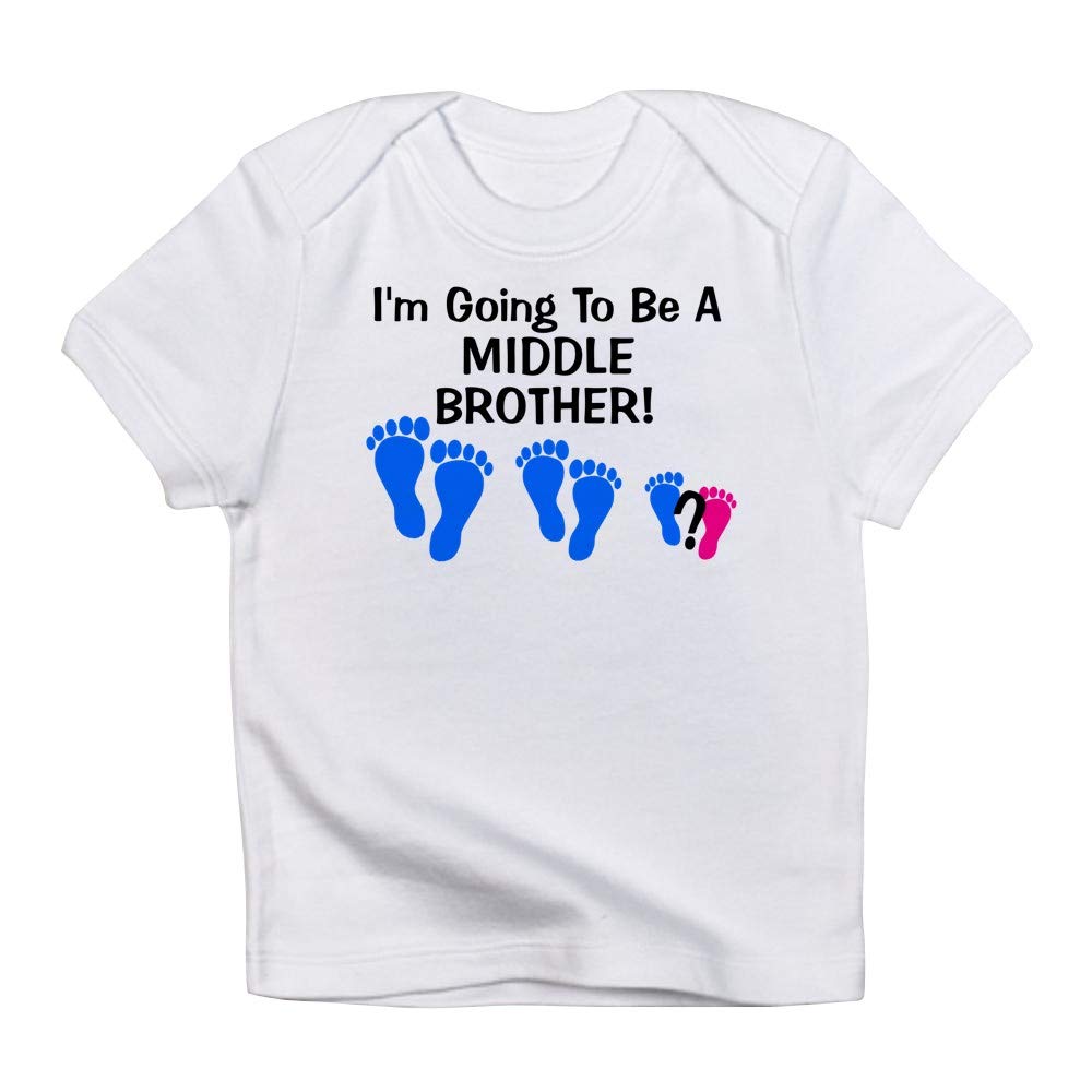 Middle Brother Baby T-Shirt - Funny Sibling Gift for Toddlers & Infants - Perfect for Family Photos, Birthdays & Matching Outfits
