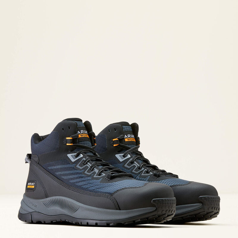 Outpace Shift Mid Composite Toe Work Shoes - Lightweight Safety Footwear for Men | OSHA Compliant for Construction, Warehouse & Industrial Work