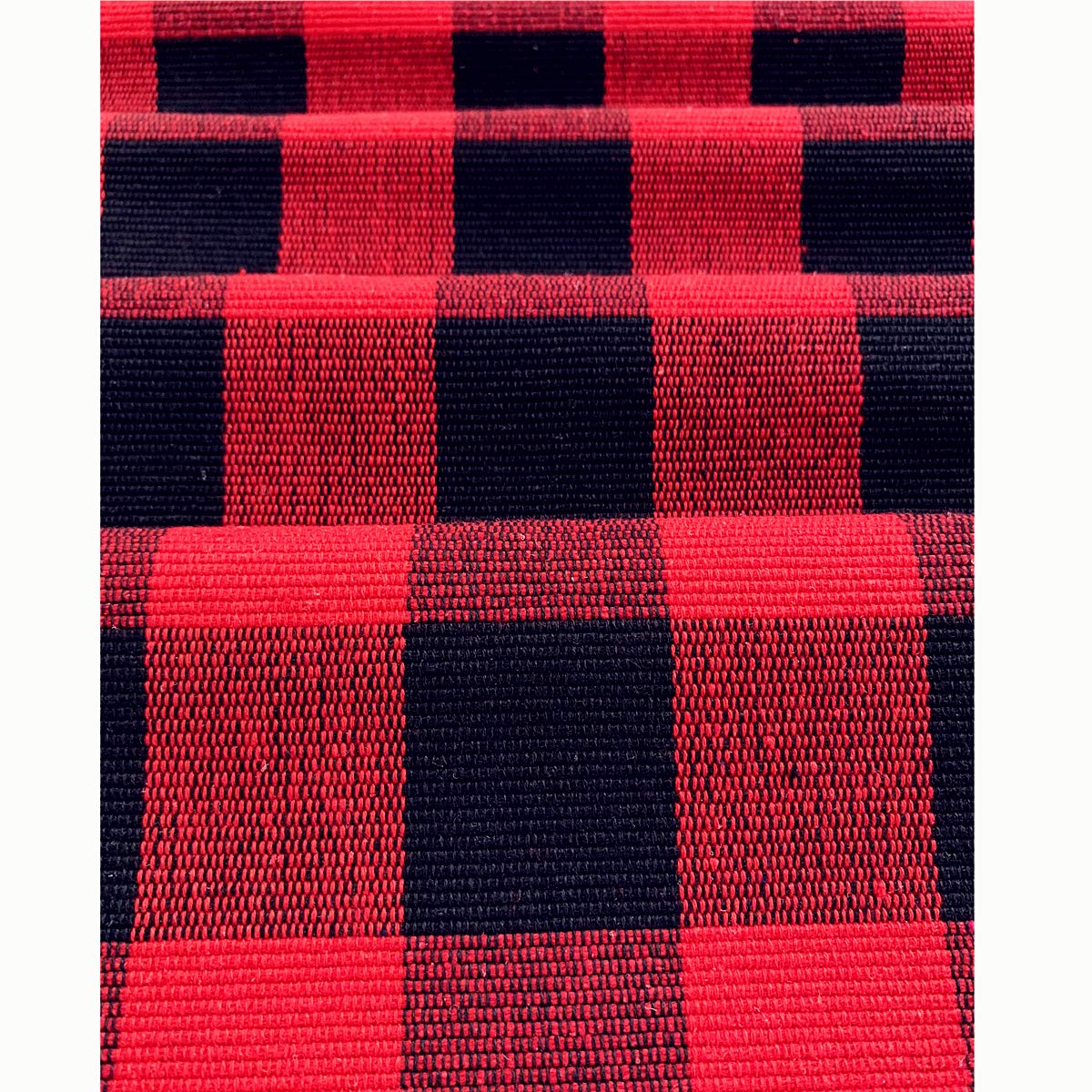 UKELER 6-Pack Buffalo Check Plaid Placemats - 100% Cotton Woven Washable Heat-Resistant Table Mats for Kitchen Dining (Red & Black) | Perfect for Holiday Dinners, Parties & Everyday Use