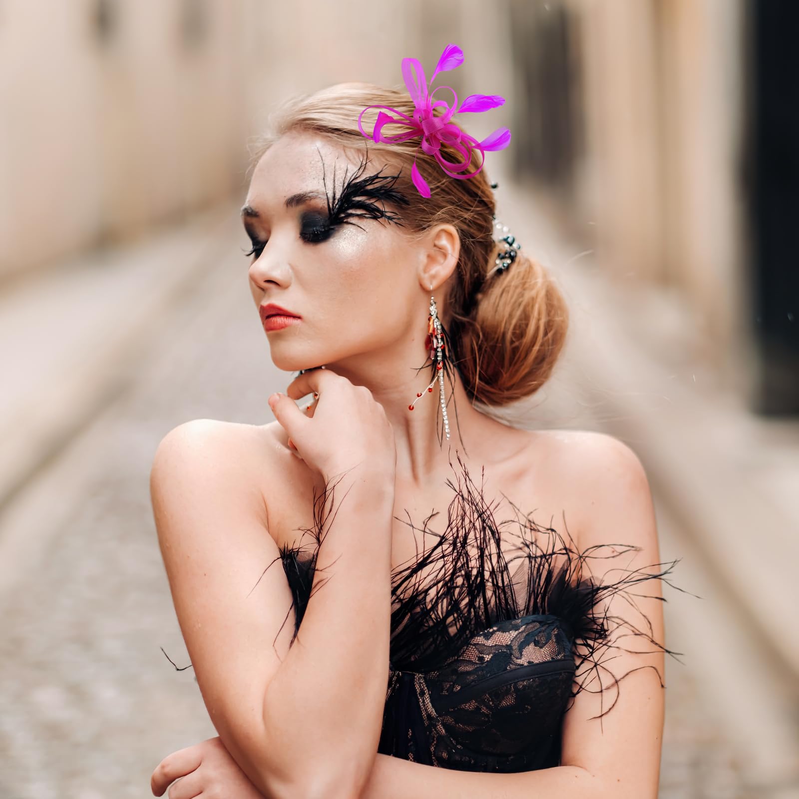 LALAFINA Women's Elegant Fascinator Hair Clip - Bridal Wedding Hair Accessories, Tea Party Hair Barrettes, Derby Hat Pin for Women - Perfect for Weddings, Cocktail Parties & Special Occasions