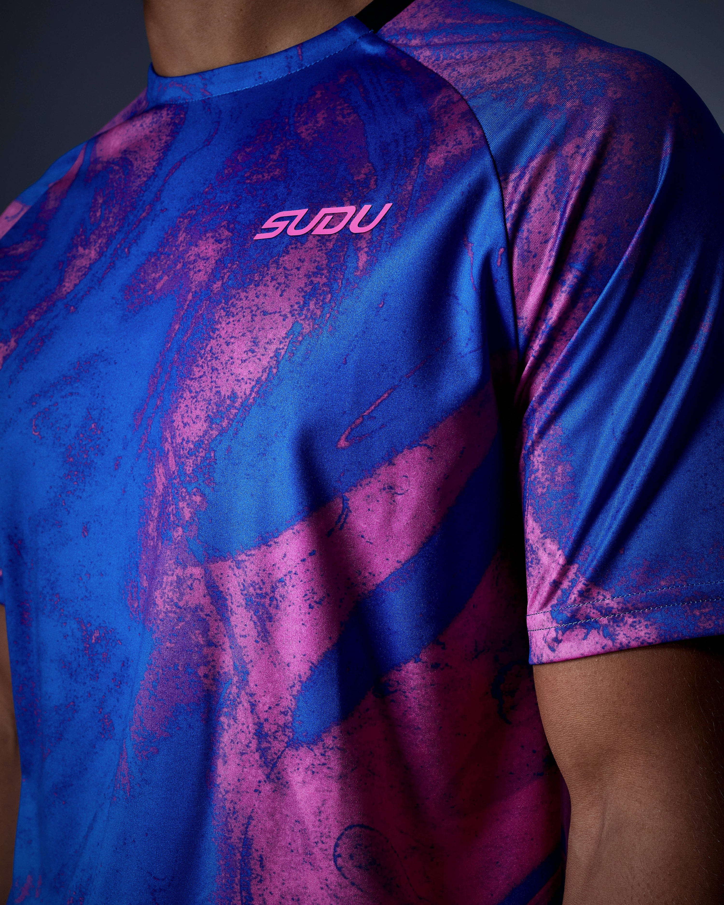 SPTP 01 Performance Training T-Shirt for Men & Women - Moisture Wicking Workout Shirt in Blue & Pink - Perfect for Gym, Running & Fitness Activities