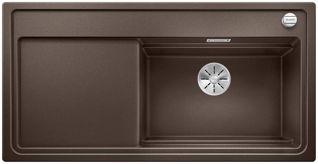 BLANCO 524081 Steamer Plus Zenar XL 6 S Silgranit PuraDur Steam Cooker with Drain Control & Glass Chopping Board - Right-Hand Basin Undermount Sink, 60cm - Perfect for Modern Kitchens, Cooking, and Food Preparation