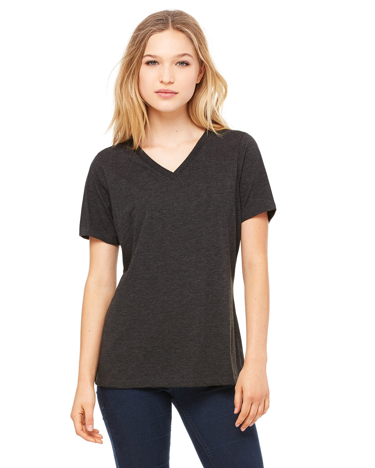 Bella + Canvas 6405 Women's Relaxed Fit Jersey V-Neck T-Shirt | Soft Cotton Tee for Casual Wear, Layering & Everyday Comfort