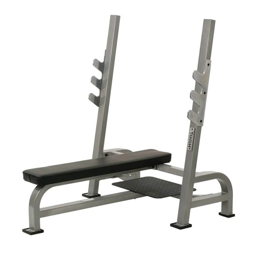 York Barbell STS Olympic Flat Bench - Adjustable Weight Bench for Home Gym Strength Training - Perfect for Bench Press, Dumbbell Workouts & Full-Body Exercises