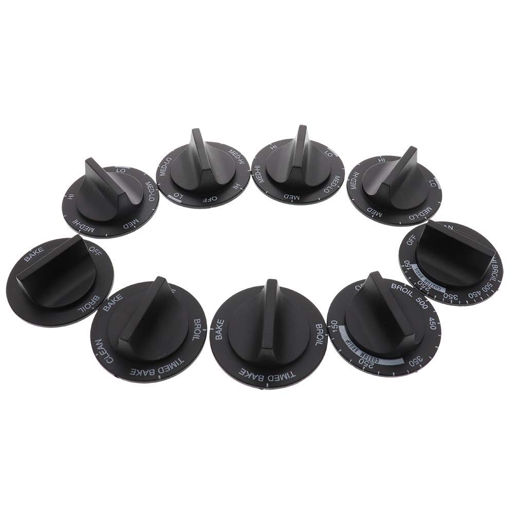 ERP 814362 Universal Oven Knob Replacement Set - Durable Stove Control Knobs for Kitchen Appliances (Perfect for Whirlpool, GE, Frigidaire & More) - Upgrade Your Cooking Experience
