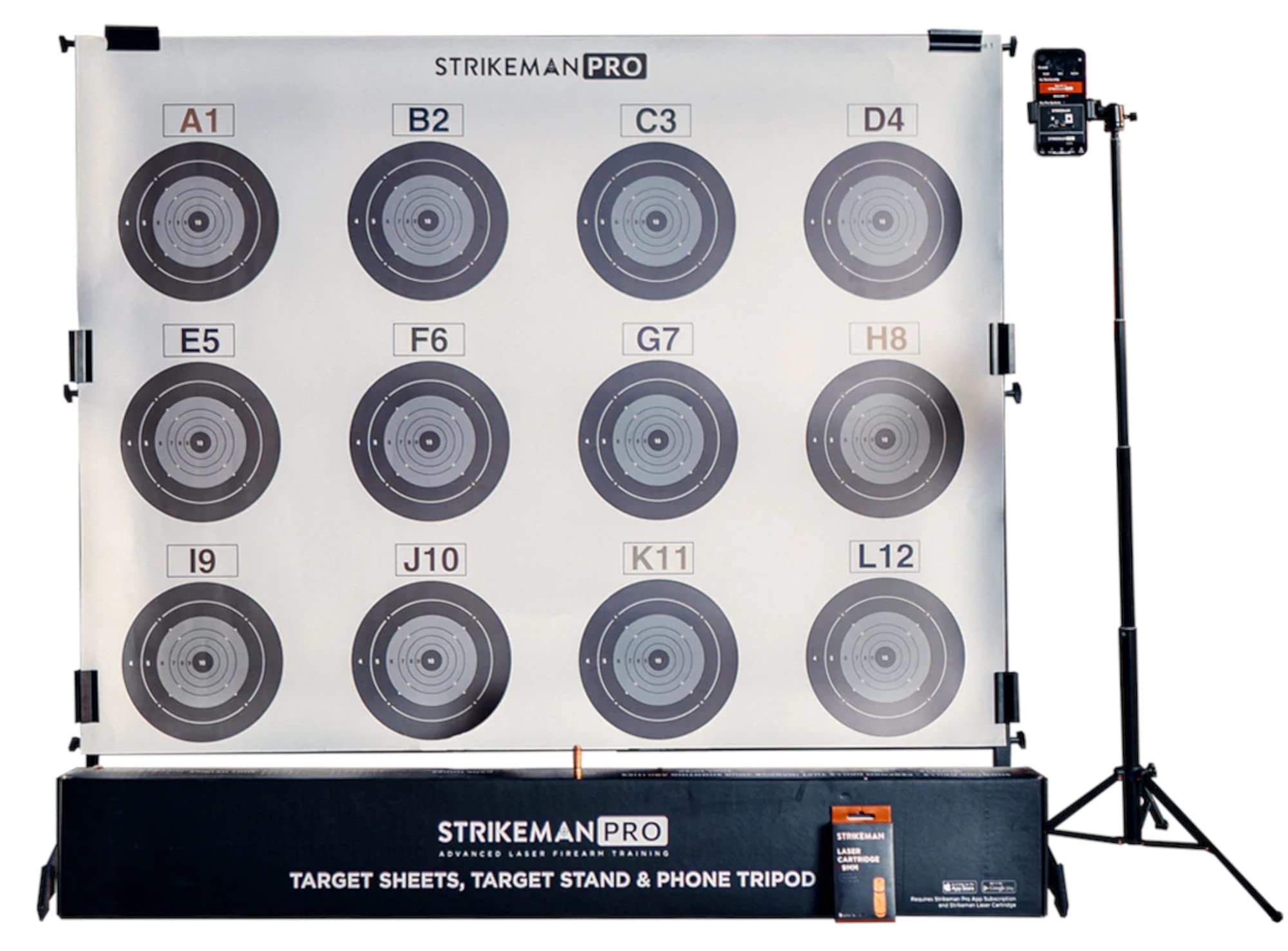 Strikeman PRO Advanced Laser Cartridge Training System for Pistols & Rifles | Dry Fire Practice with Realistic Recoil Simulation | Multi-Caliber Laser Bullet (9mm/.40/.45) | Includes Free Mobile App for Target Practice & Marksmanship Training | Perfect for Home, Range, or Tactical Drills