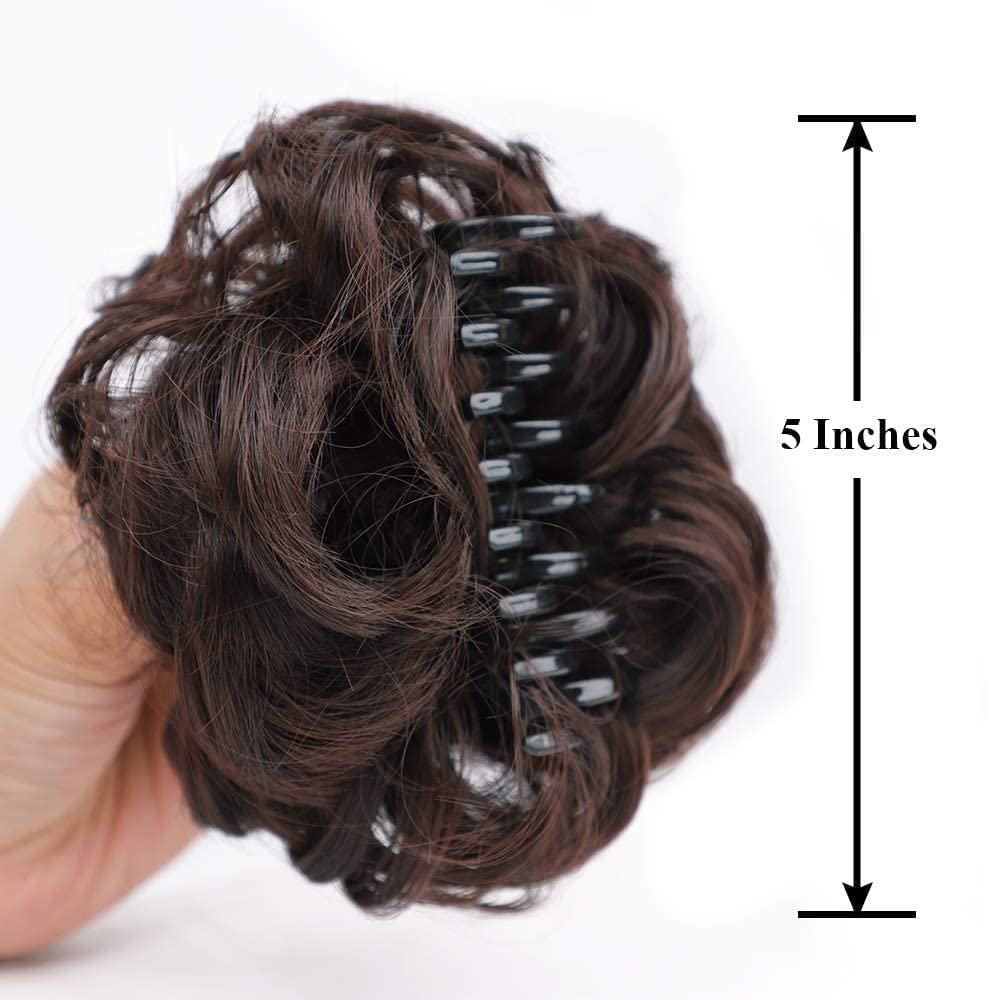Brown Hair Bun Clutcher for Women & Girls | Artificial Bun Juda with Hair Clips | Hairstyling Tool & Accessory | Perfect for Updos, Ponytails & Special Occasions