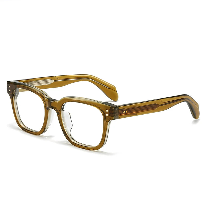 Stylish Black Unisex Square Acetate Eyeglasses - Full Rim Thick Frame for Men & Women (Model 91477) | Perfect for Reading, Work & Fashion Accessories