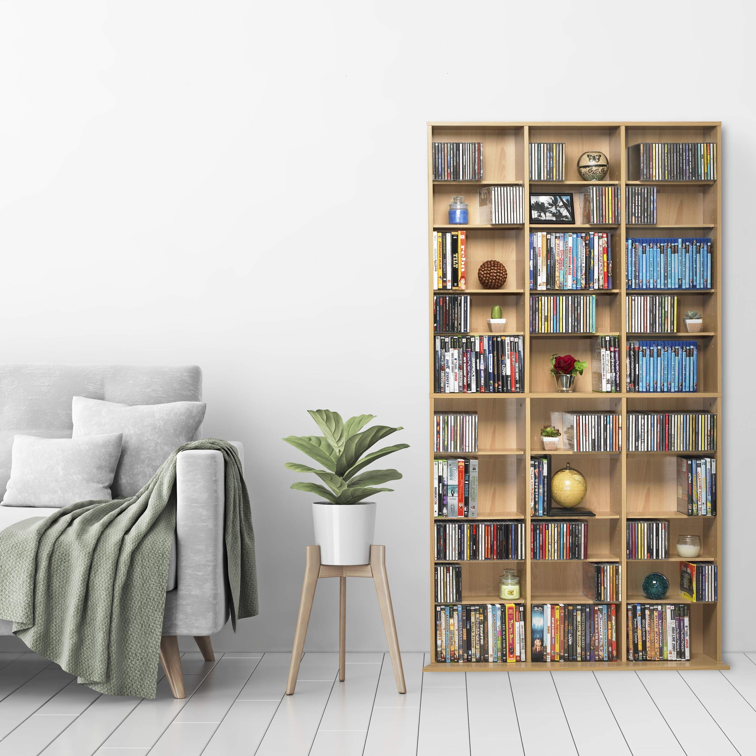 Atlantic Oskar 1080 Media Storage Cabinet - Organize & Protect Music, Movies, Video Games & Collectibles | Maple Finish | Perfect for Home Theater, Game Room & Office Organization (Model PN 38435715)