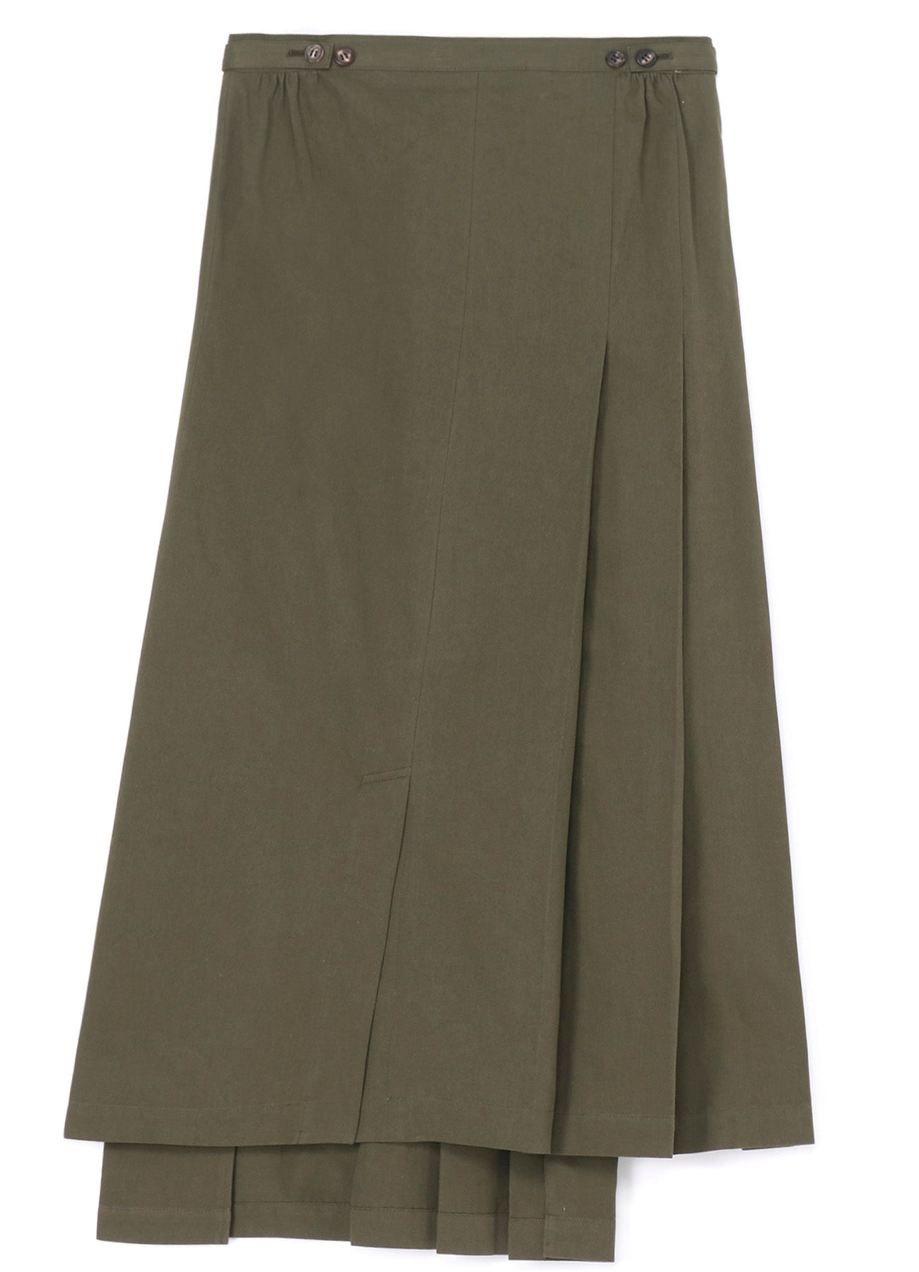 Cotton Twill Wrap Skirt with Pleated Design - Women's Fashion Skirt for Casual, Office & Party Wear