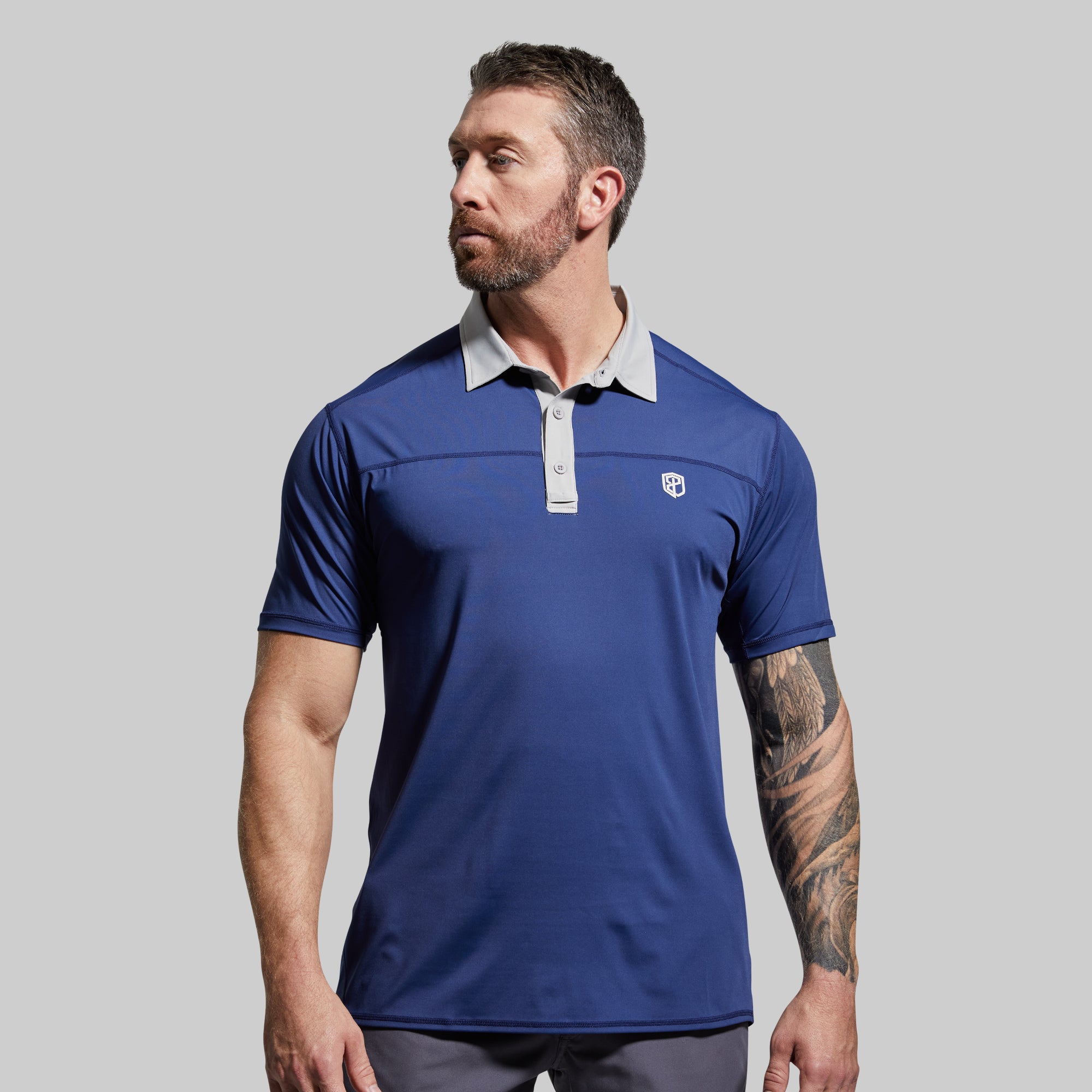 Men's Performance Tek Polo Shirt - Moisture Wicking, Breathable & Quick Dry (Midnight Blue) | Perfect for Golf, Tennis & Casual Wear