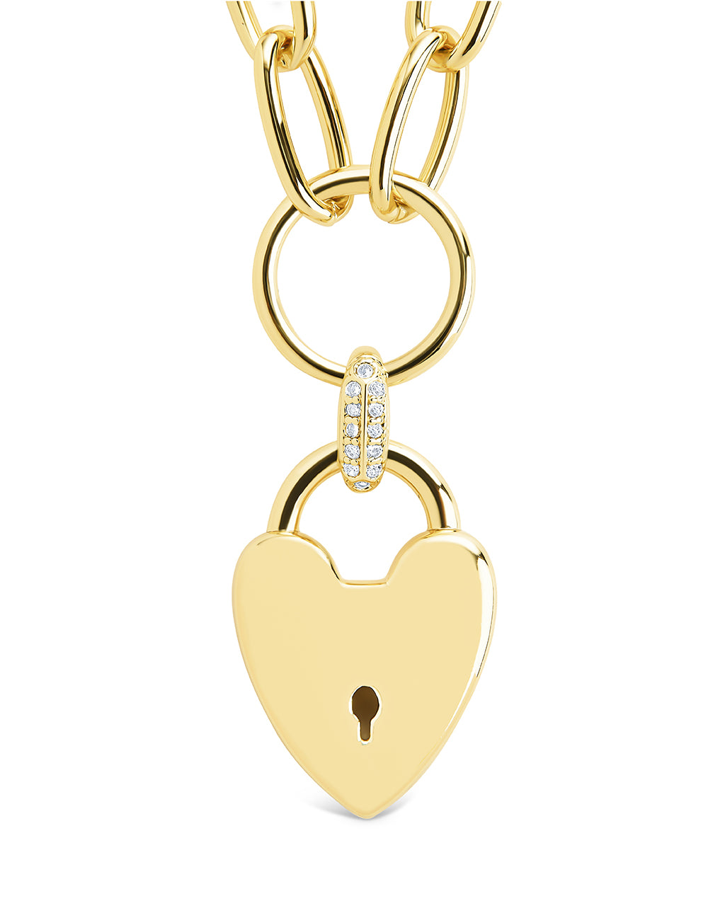 Mirren Heart Padlock Necklace for Women - Sterling Silver Love Lock Pendant with 18