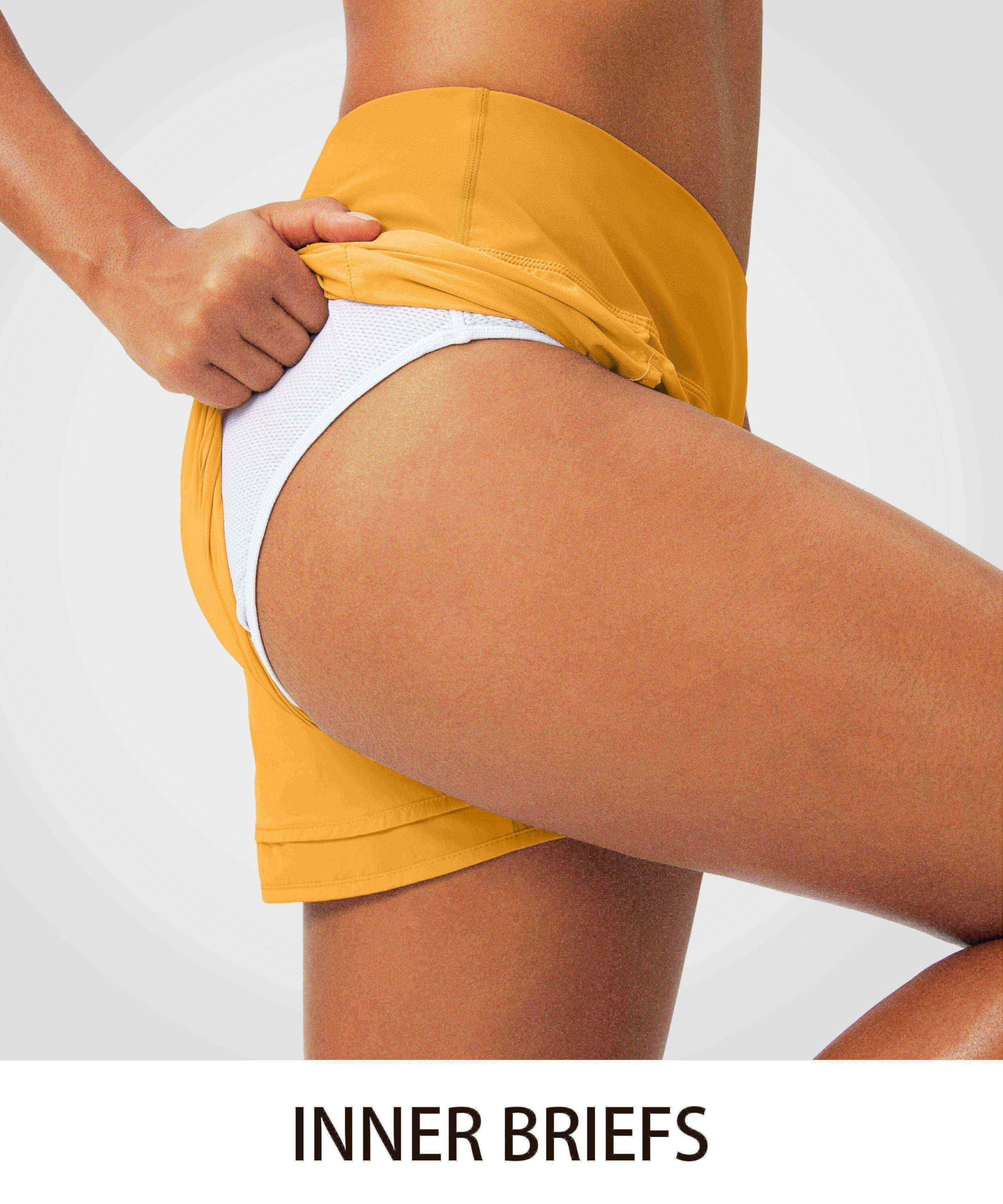 High Waisted Running Shorts for Women - 3 Inch Quick-Dry Gym Workout Shorts with Zipper Pocket - Perfect for Jogging, Yoga & Outdoor Sports