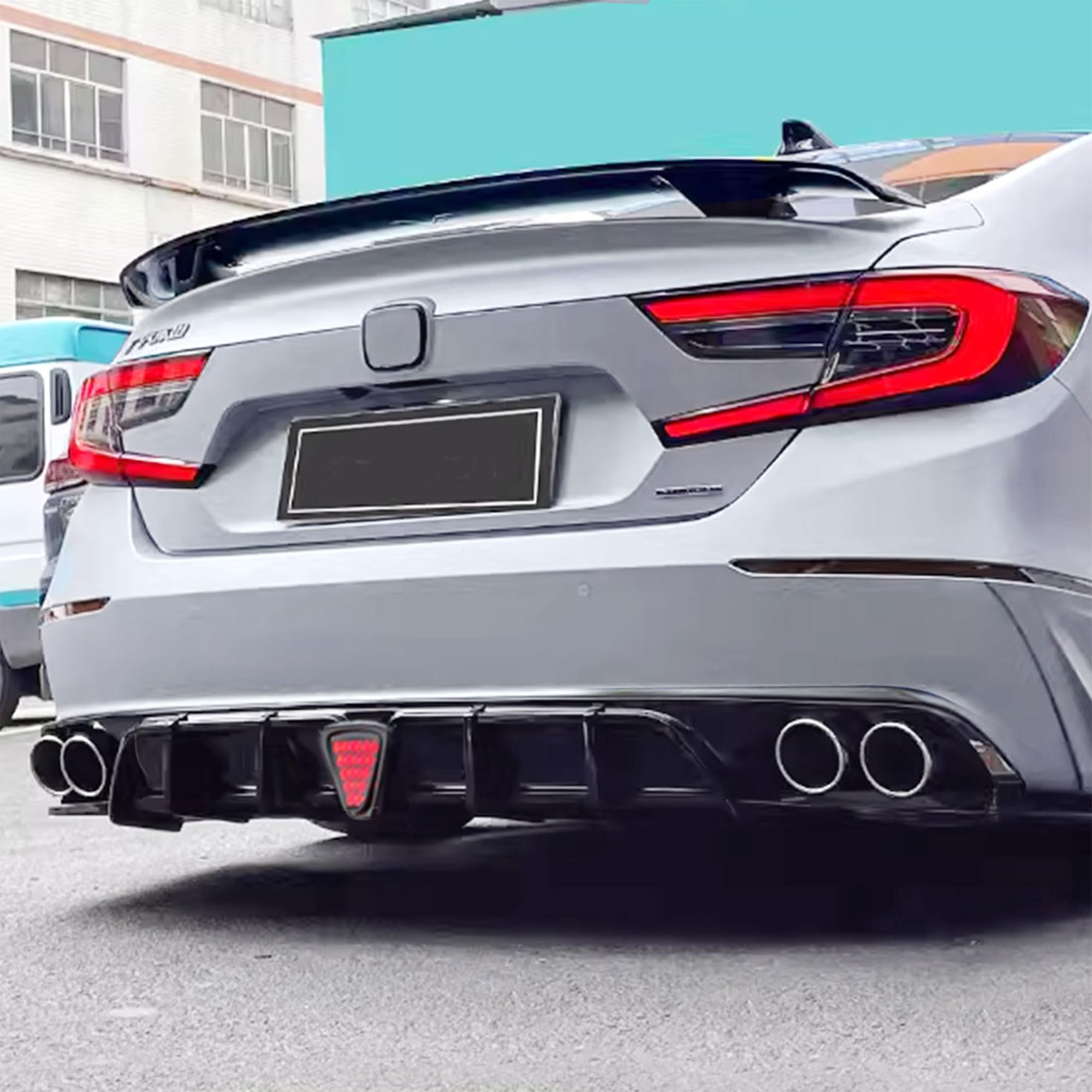 **Aerodynamic Rear Bumper Diffuser Lip with LED Lights for 2018-2023 Honda Accord – Scratch Protection & Stylish Upgrade – Perfect for Car Enthusiasts & Street Racing**