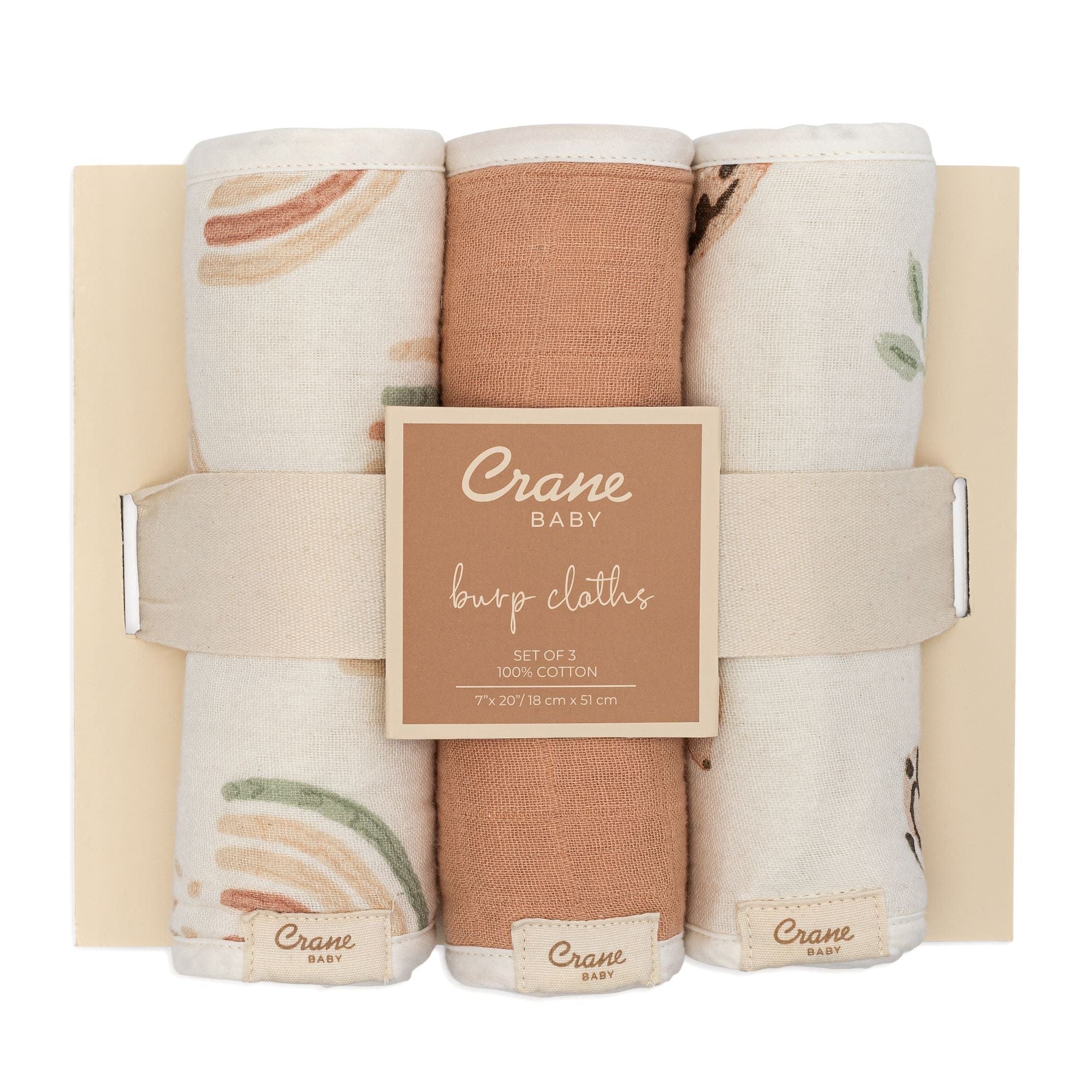Premium Crane Parker 3-Piece Burp Cloths Set - Ultra Absorbent Baby Spit-Up Cloths for Newborns & Infants - Soft & Gentle on Baby's Skin - Perfect for Feeding, Burping & Diaper Changes
