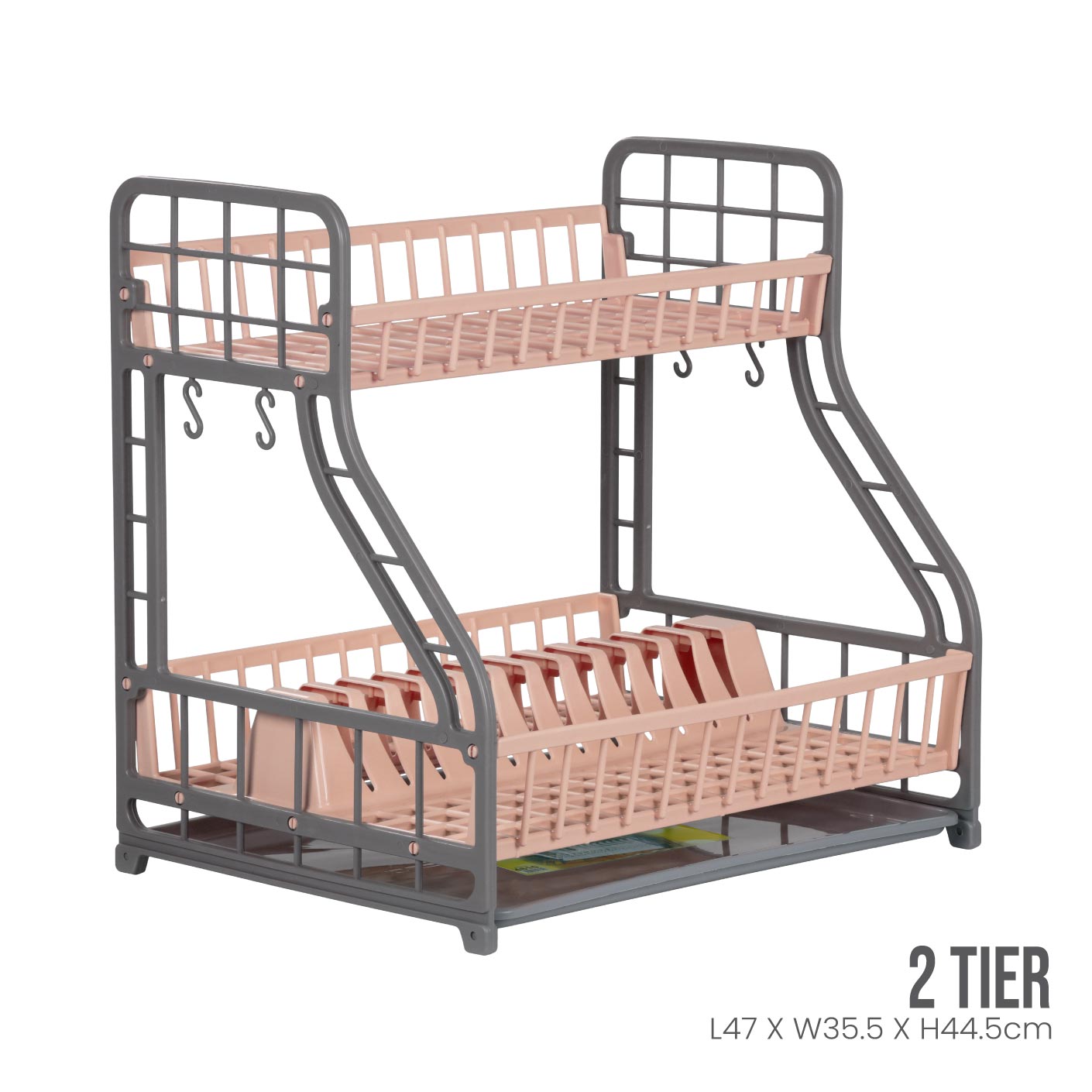 2-Tier Aquily Dish Rack (4810) - Space Saving Kitchen Organizer for Drying Dishes, Cups & Utensils - Perfect for Small Apartments, RVs & Countertops