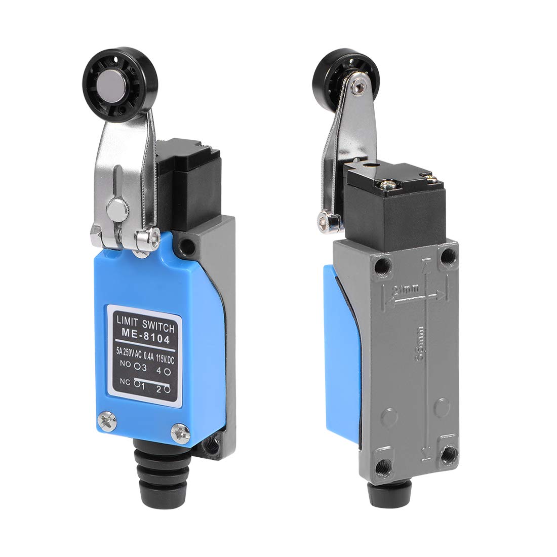 uxcell ME-8104 Roller Lever Arm Momentary Limit Switch 1NC+1NO - CNC Mill & 3D Printer Safety Switch for Door Control & Machine Automation | Perfect for Industrial Equipment, Woodworking Tools & DIY Projects