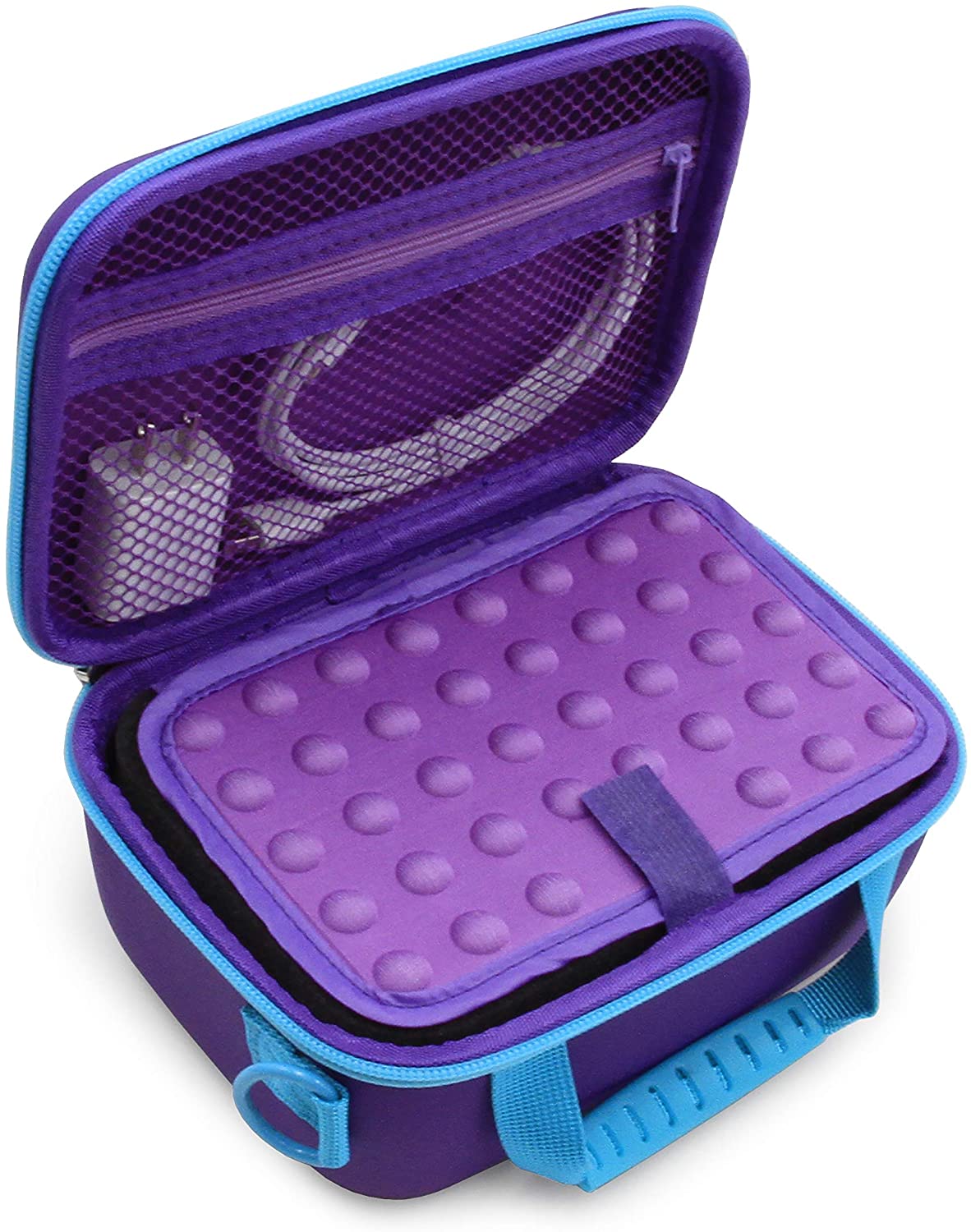 CASEMATIX Toy Storage Travel Case for Ninja Bots Interactive Battle Robots & Accessories - Purple Carrying Case with Adjustable Shoulder Strap | Perfect for Kids Travel, Playdates & Robot Battle Tournaments