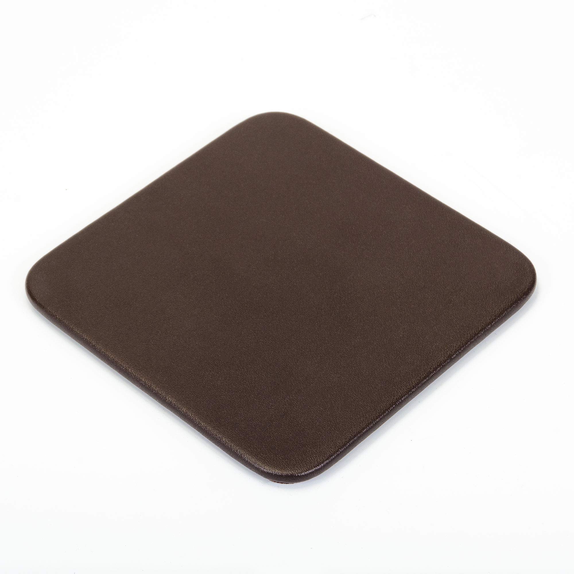Premium Brown Leather Chocolate Holder - Set of 10 Square Coasters for Wine, Coffee & Dessert - Elegant Table Decor for Parties, Weddings & Home Dining