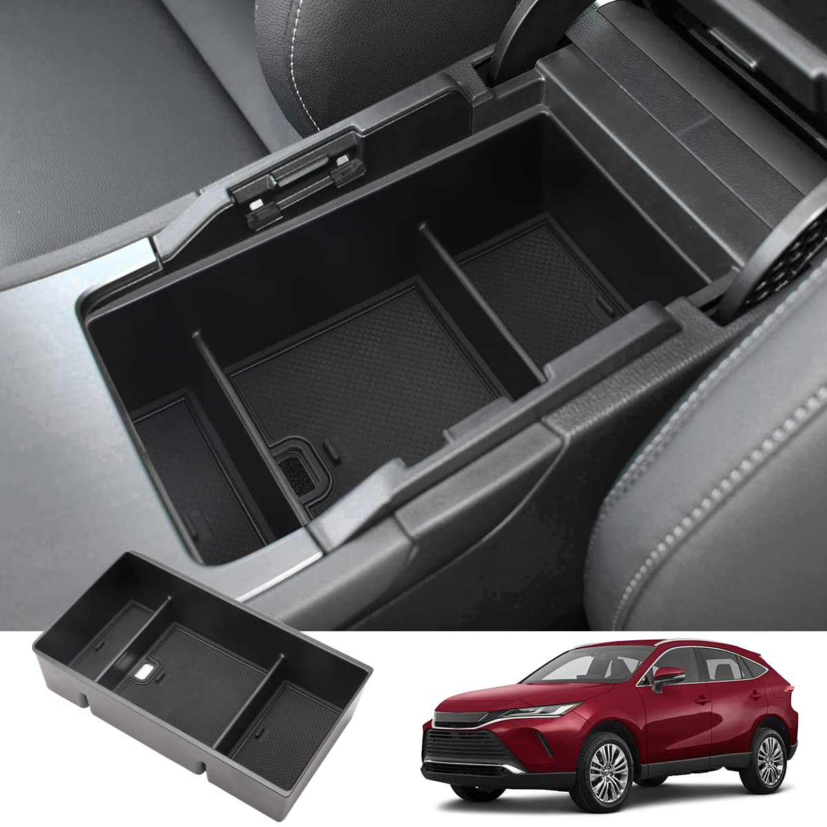 MARCHFA Center Console Organizer Tray for 2021-2025 Toyota Venza - Armrest Storage Box Insert with Non-Slip Design | Perfect for Car Organization, Phone & Keys Storage, Road Trips & Daily Commute