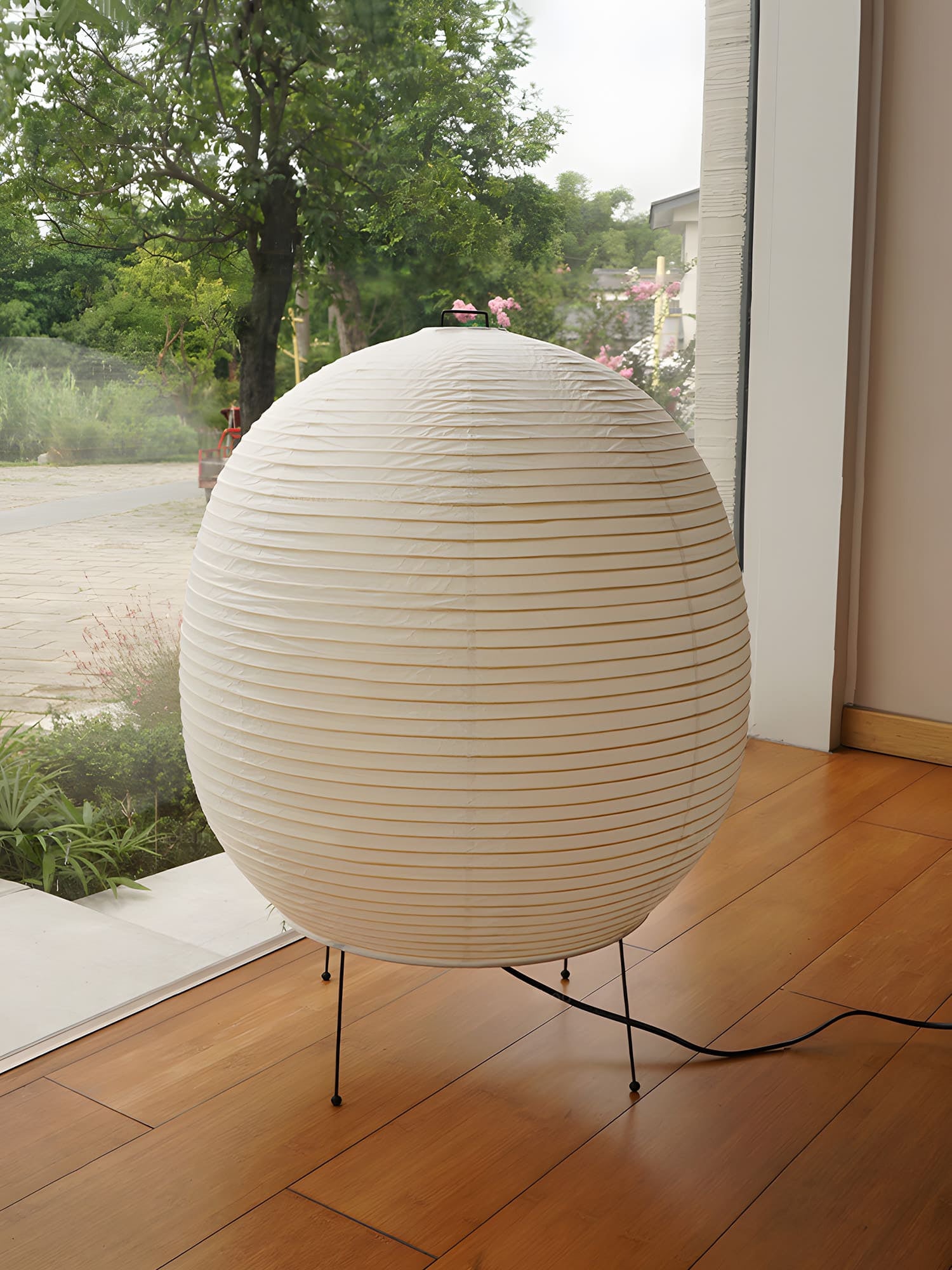 Handmade Rice Paper Lantern Table Lamp - Asian Style Decorative Lighting for Bedroom, Living Room & Dining Room - Perfect for Boho, Zen & Home Decor