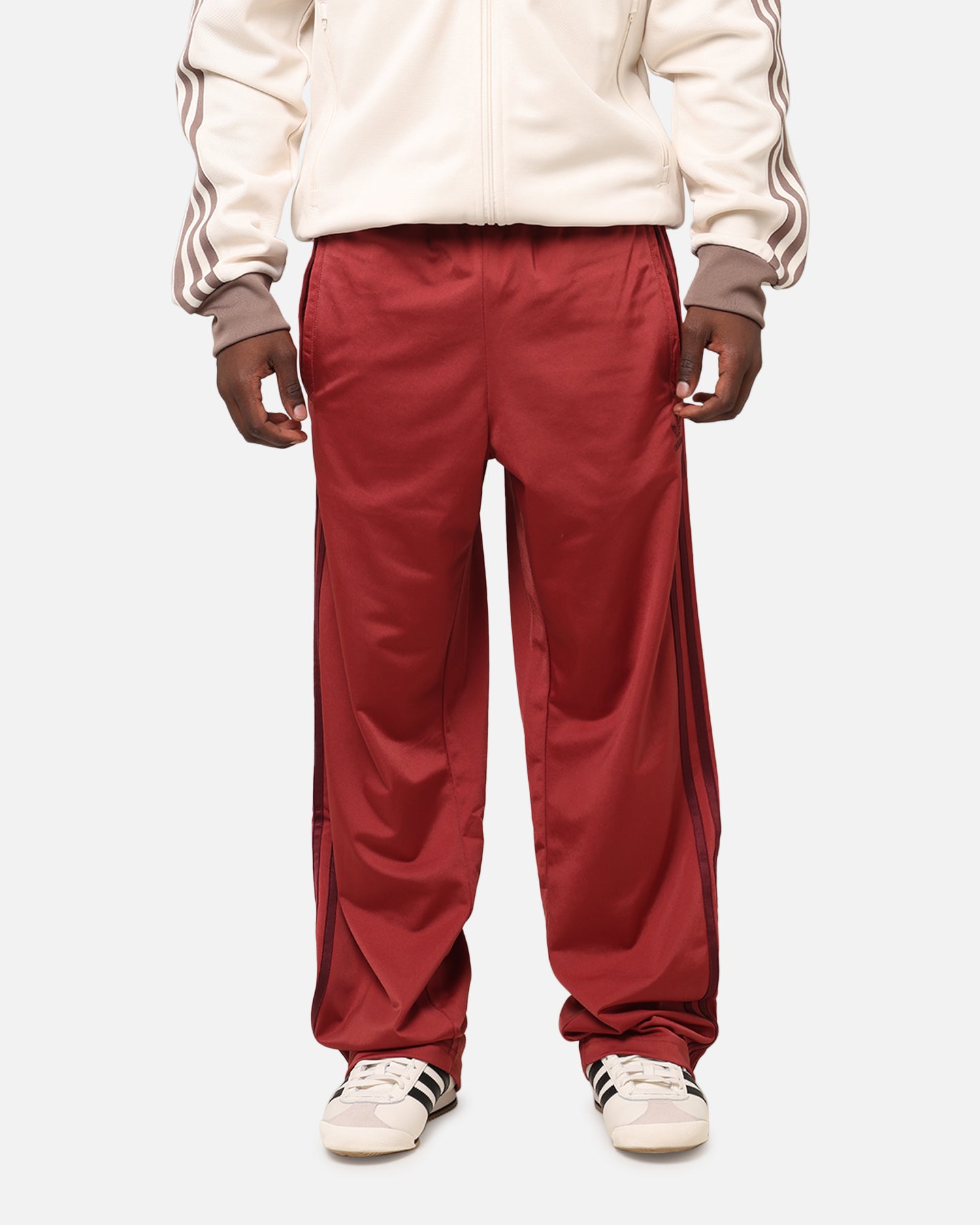 Adidas Firebird Track Pants for Women - Ruby Red Retro Athletic Joggers - Casual Streetwear & Gym Workout Pants