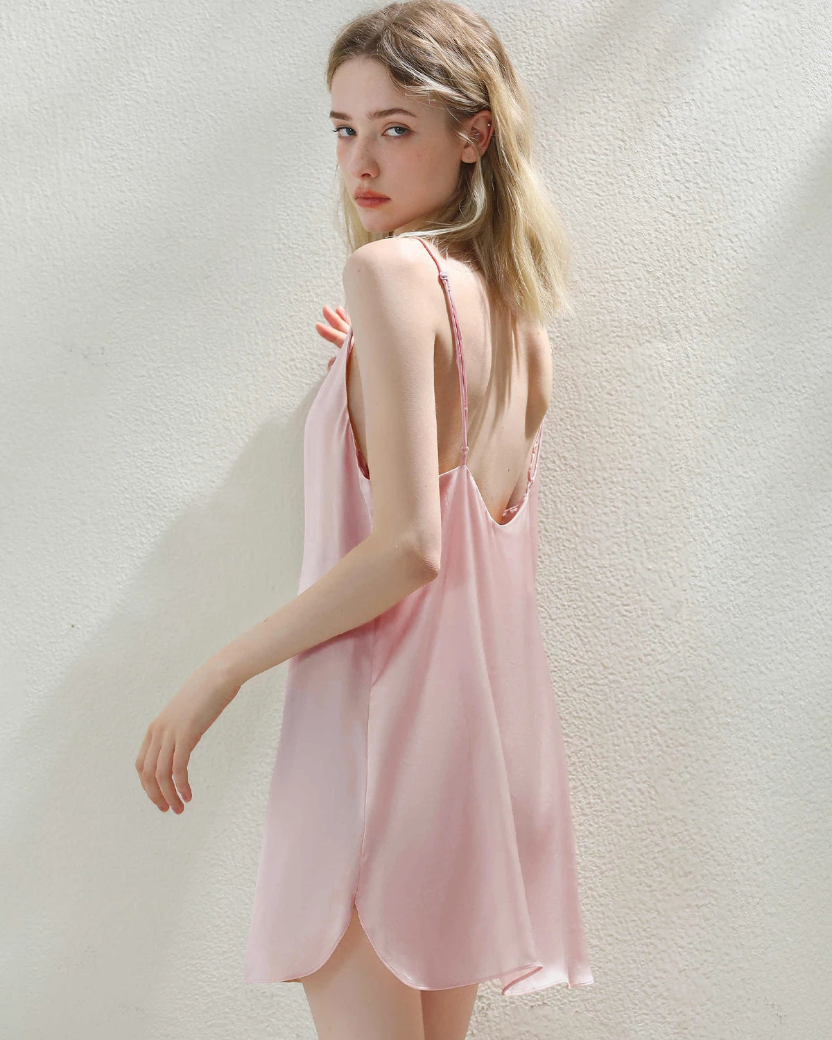 Elegant Short Silk Slip Nightdress for Women - Soft & Comfortable Sleepwear - Perfect for Lounge, Sleep & Romantic Nights