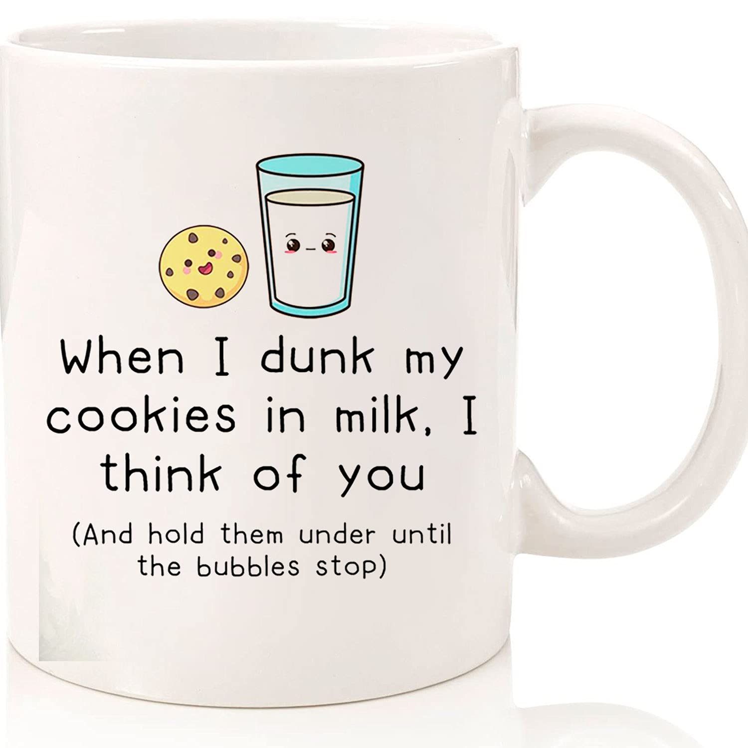 Funny Dunk My Cookies In Milk Ceramic Coffee Mug 11oz & 15oz - Novelty Gift for Girlfriend, Boyfriend & Coffee Lovers - Perfect for Tea, Hot Chocolate & Cookie Dipping - Great for Office, Home & Gifts