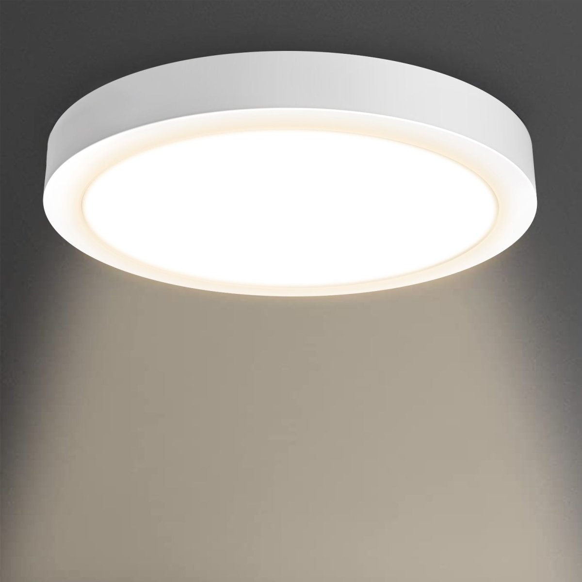 Depuley 24W/18W/12W Ultra-Thin Flush Mount LED Ceiling Light Fixture, Round Surface Mount Downlight for Closet, Bedroom, Kitchen, Dining Room, Kids Room & Dorm - 5000K Daylight White / 3000K Warm White - Energy Efficient Modern Lighting for Home & Office Spaces