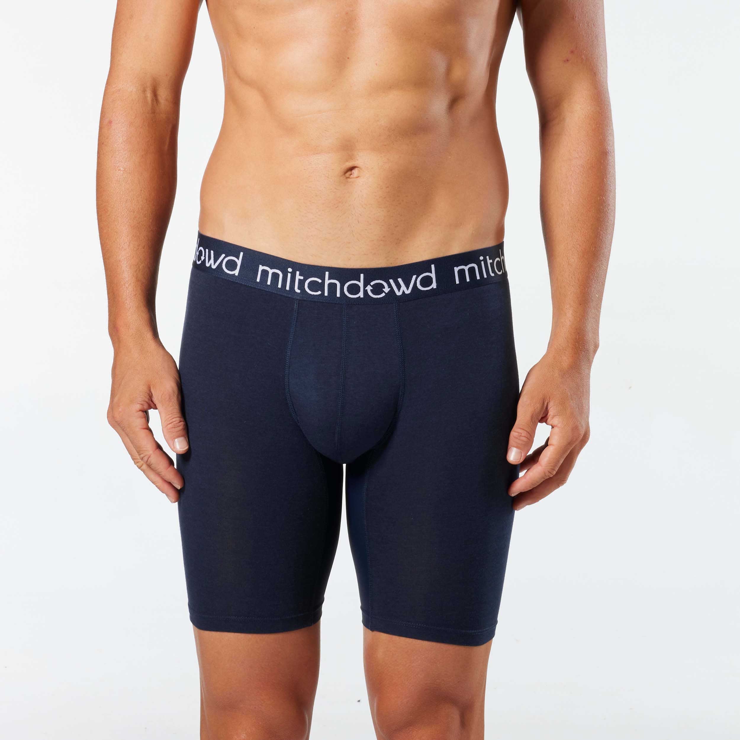 Men's Bamboo Comfort Extra Long Leg Trunk - Soft Breathable Underwear for All-Day Wear - Navy Blue - Perfect for Workouts, Travel & Lounge