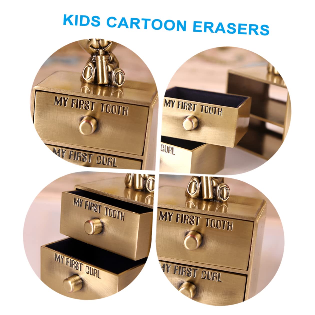 SHOWERORO Metal Tooth Box - Teeth Storage Case for Keepsakes & Baby Teeth