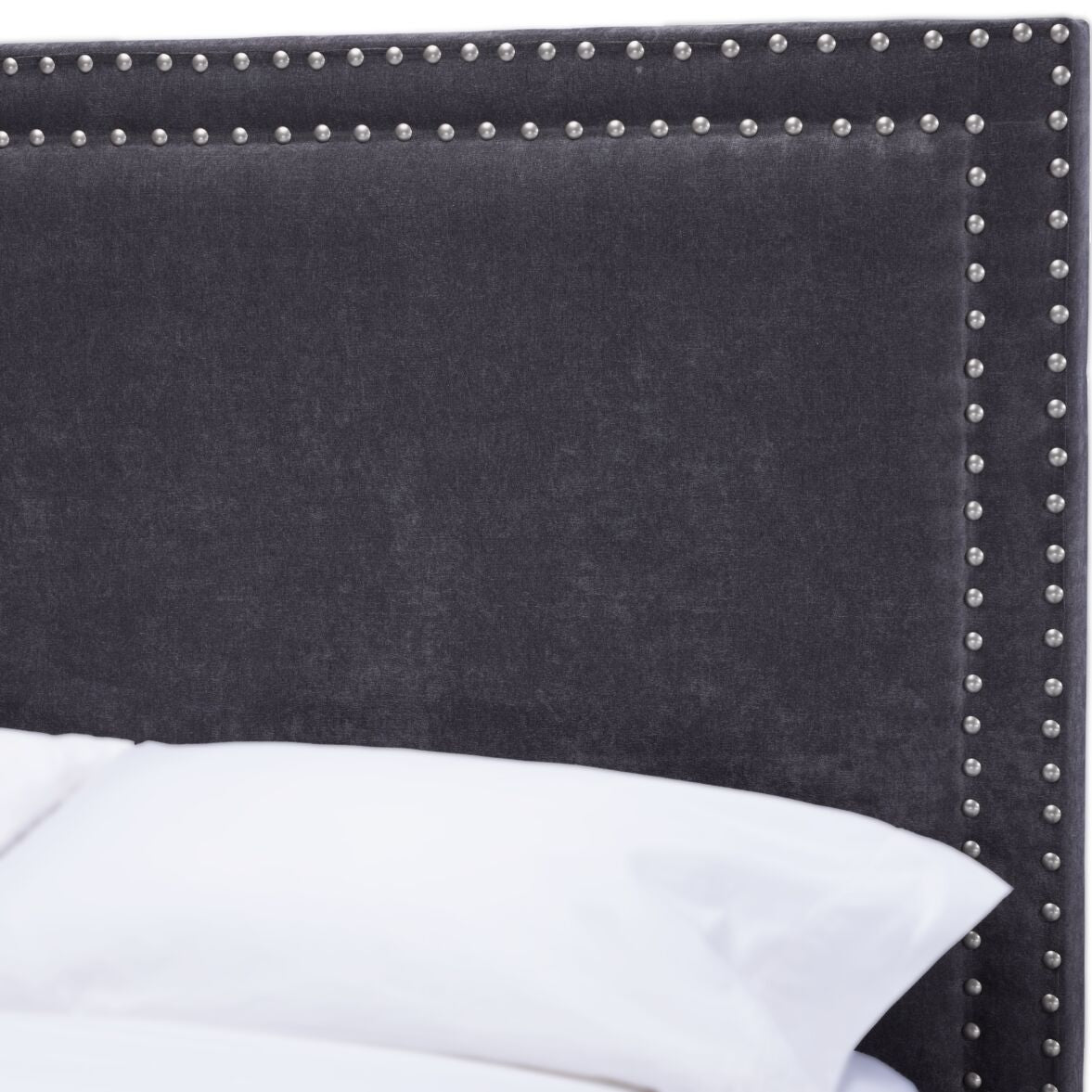 Chloe King Upholstered Headboard in Charcoal - Queen Size Bed Frame Accent for Modern Bedroom Decor