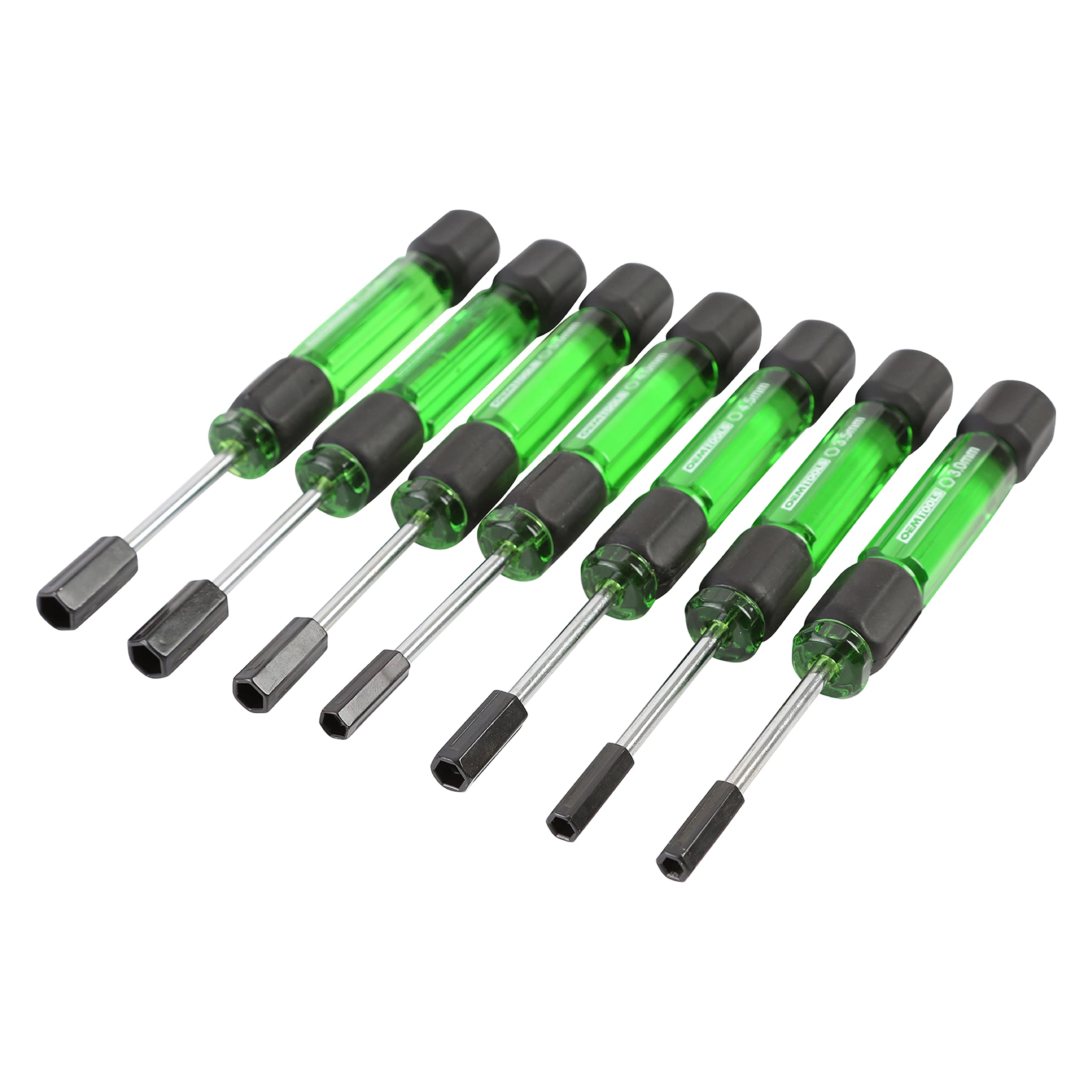 OEMTOOLS 22562 7-Piece Precision Nut Driver Set - Green & Black Metric Nut Drivers (3-6mm) for Jewelry, Electronics & Small Appliance Repair | Perfect for DIY Projects & Professional Technicians