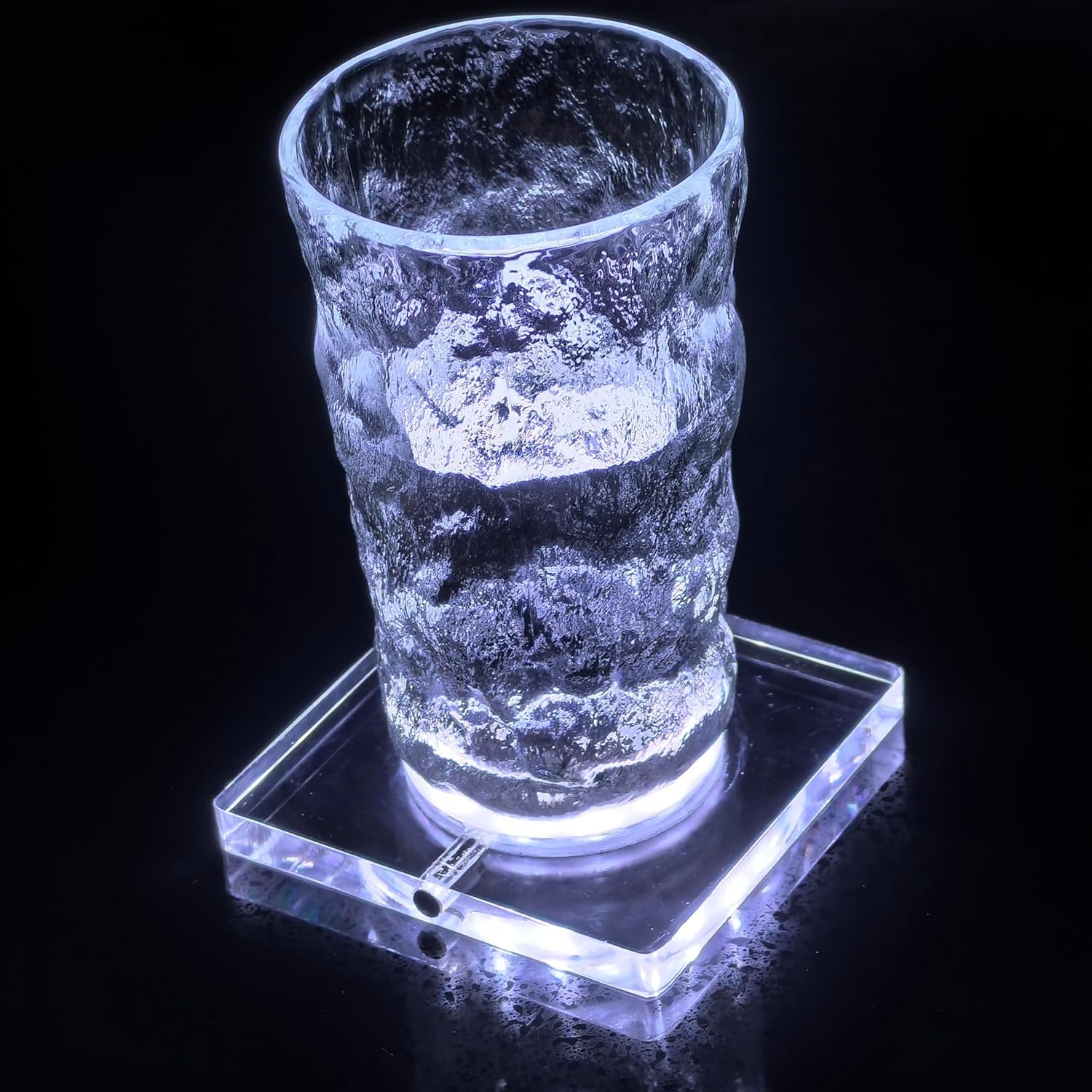 Rechargeable LED Coaster with White Light - USB Powered Drink Coasters, Wine Bottle LED Lights, Glow Cup Mat for Bar, Party, Wedding Decor (Square, 1-Pack) - Perfect for Cocktail Nights, Home Bars & Special Events