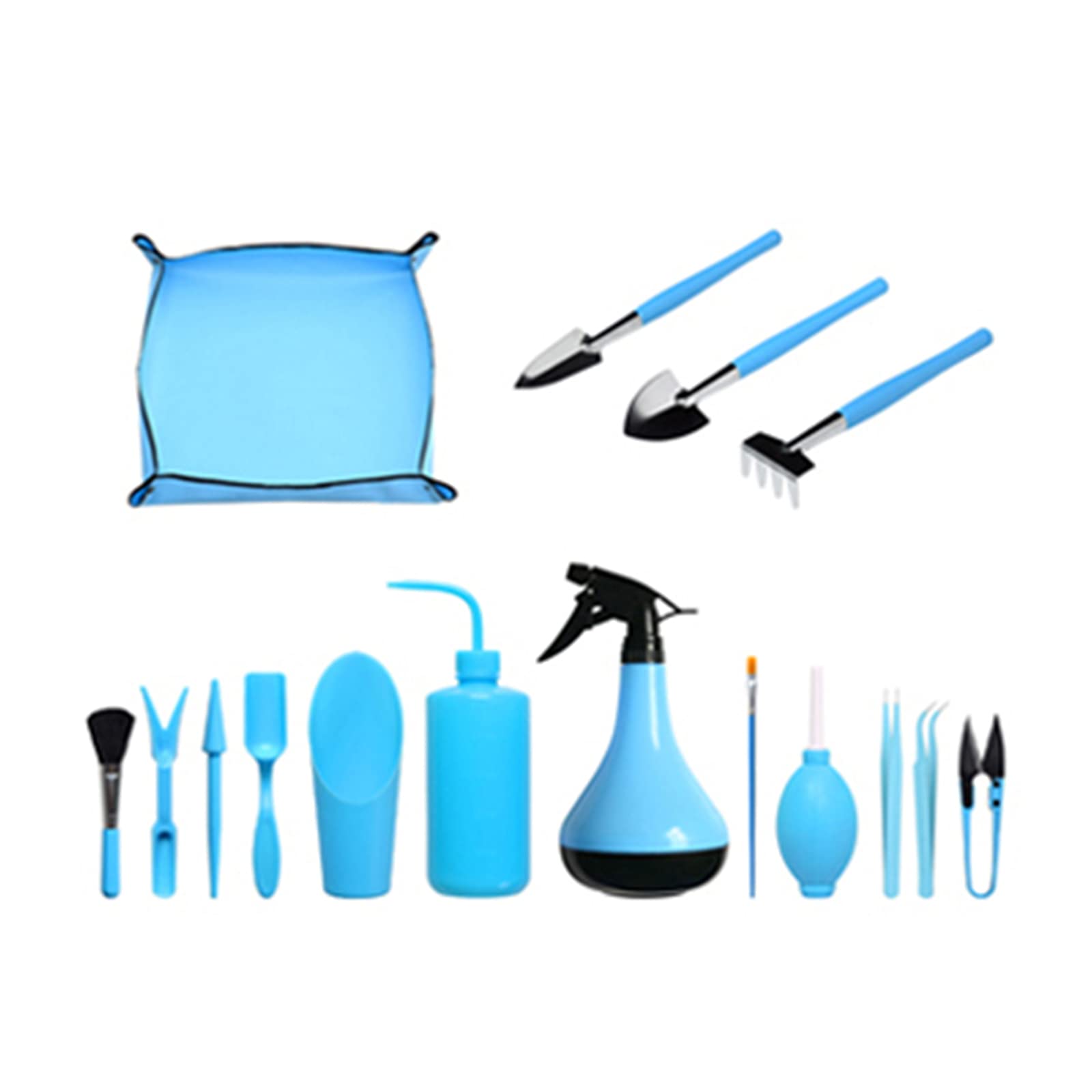 Gmjay 16Pcs Mini Garden Hand Tools Set - Succulent Planting & Transplanting Kit with Miniature Gardening Tools for Indoor Plants | Perfect for Home Gardening, Terrariums & Small Plant Care