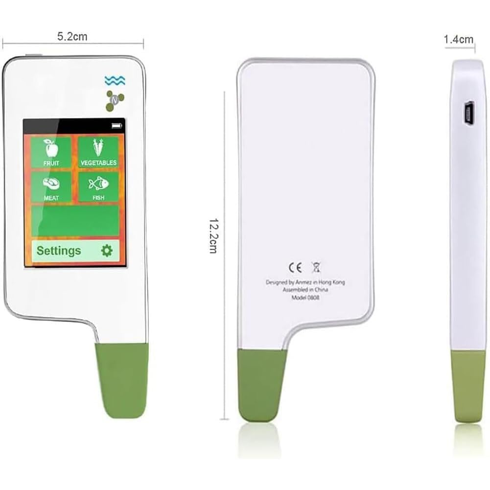 6-in-1 Food Safety Tester - Nitrate Detector, Pesticide Residue Analyzer, Radiation Meter for Water, Fresh Meat, Fruits & Vegetables | Home & Restaurant Use