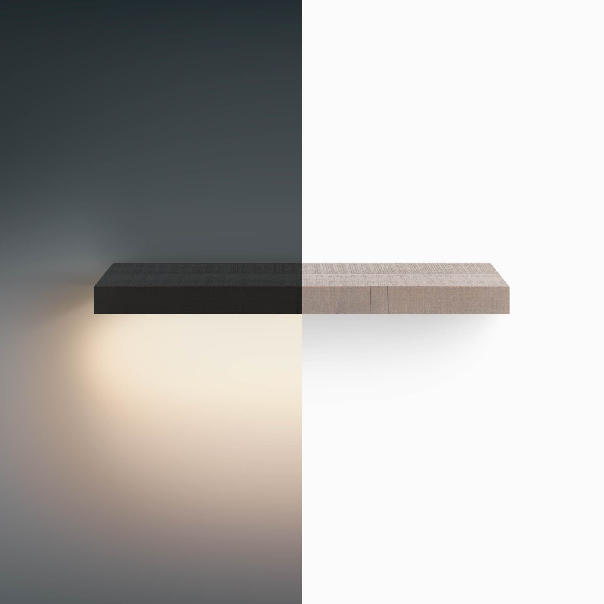 Aksel LED Floating Shelf - Rustic Grey Wood Wall Shelf with Built-in Lights for Living Room, Bedroom, or Kitchen Decor