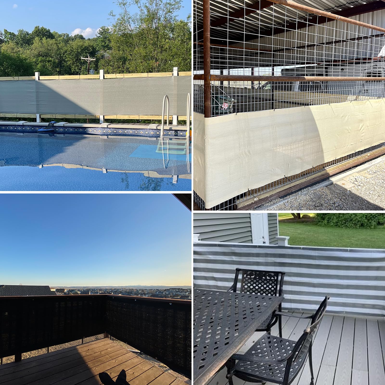TANG 3' x 158' Beige Balcony Privacy Screen Fence - 200GSM Weather-Resistant Outdoor Deck Fence for Patio, Apartment, Porch & Backyard | UV Protection & Easy Installation | Perfect for Creating Private Outdoor Spaces