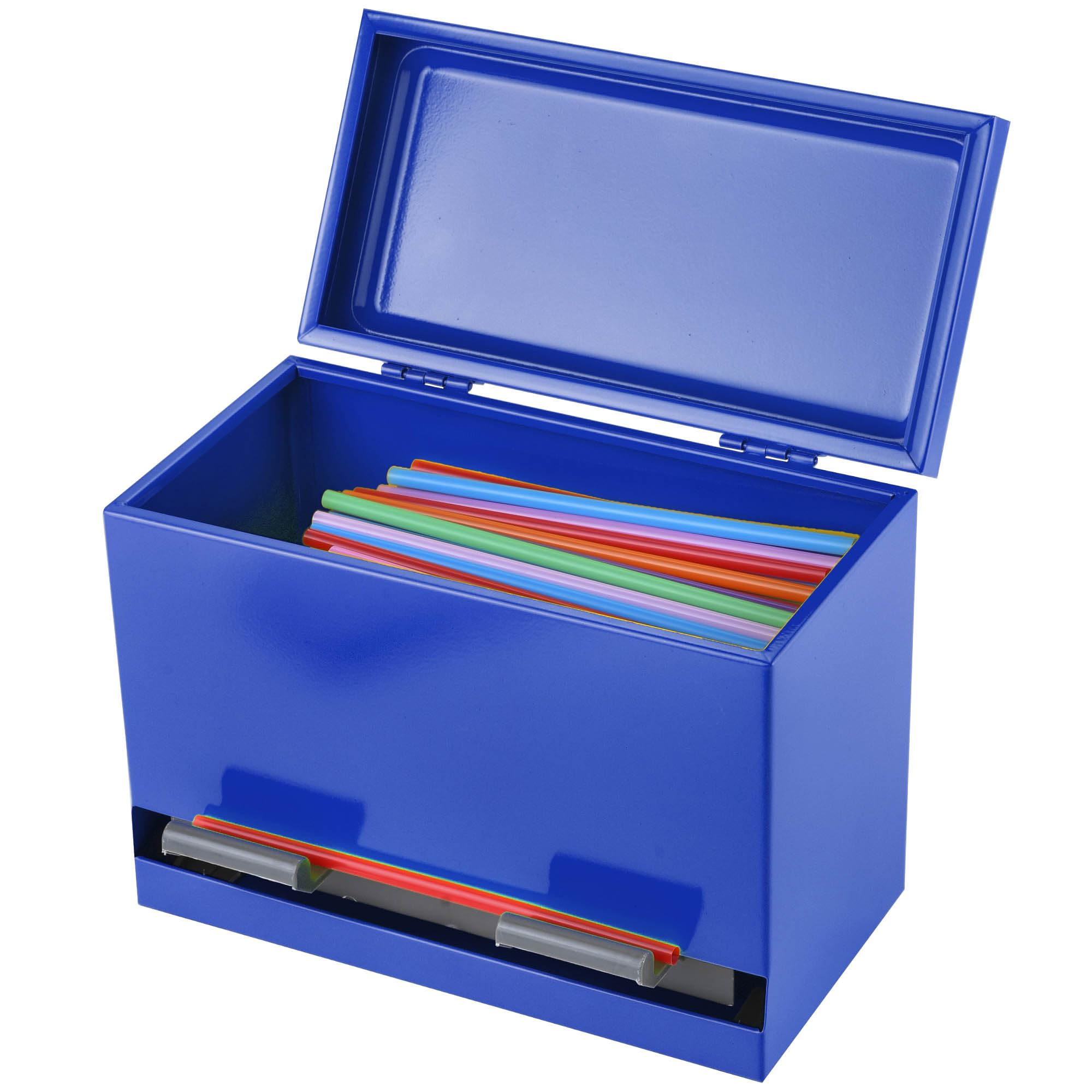 2Fold Stainless Steel Straw Dispenser - Eco-Friendly Drinking Straw Holder for Bulk Paper & Plastic Straws - Includes Custom Label Stickers (Blue) | Perfect for Restaurants, Cafes & Home Use