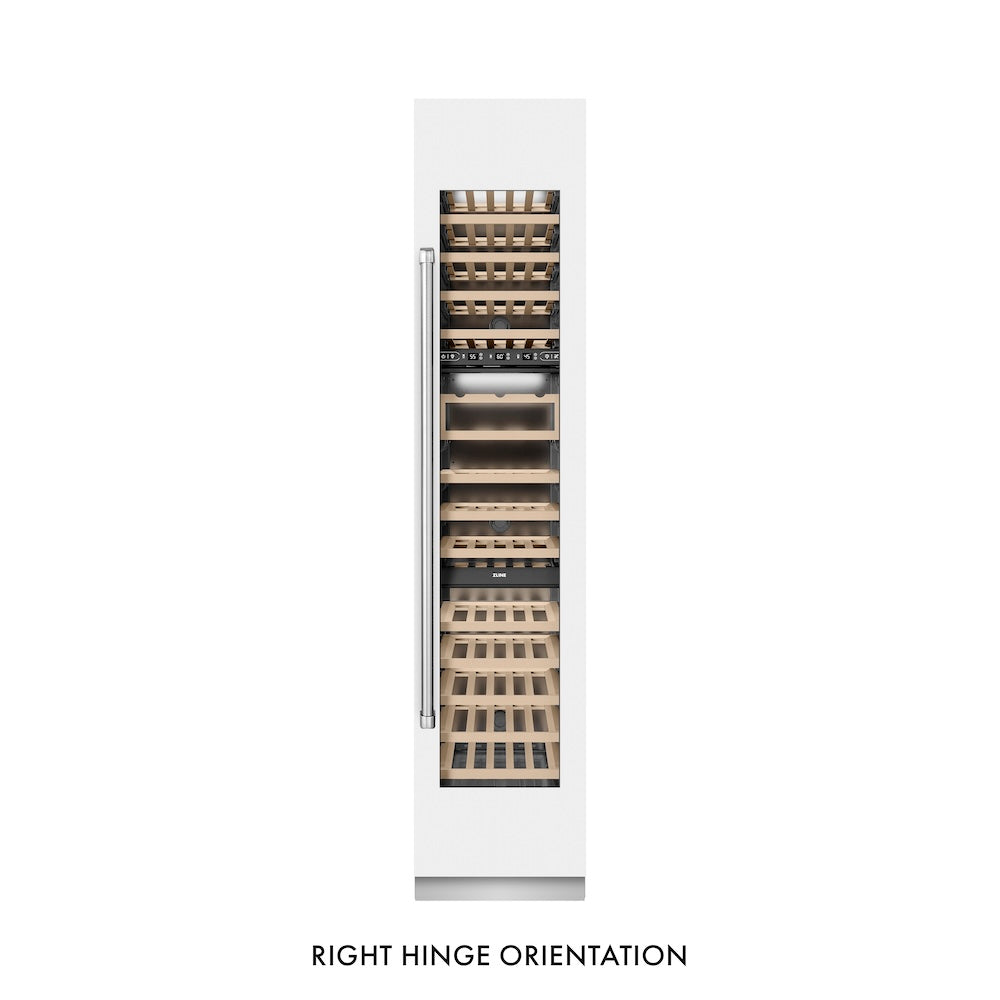 ZLINE 18 Inch 9.0 Cubic Feet Triple Zone 68 Bottle Right Hinge Column Wine Cooler in White Matte - Perfect for Home Bars, Wine Cellars, and Entertaining (RCWVR WM 18)