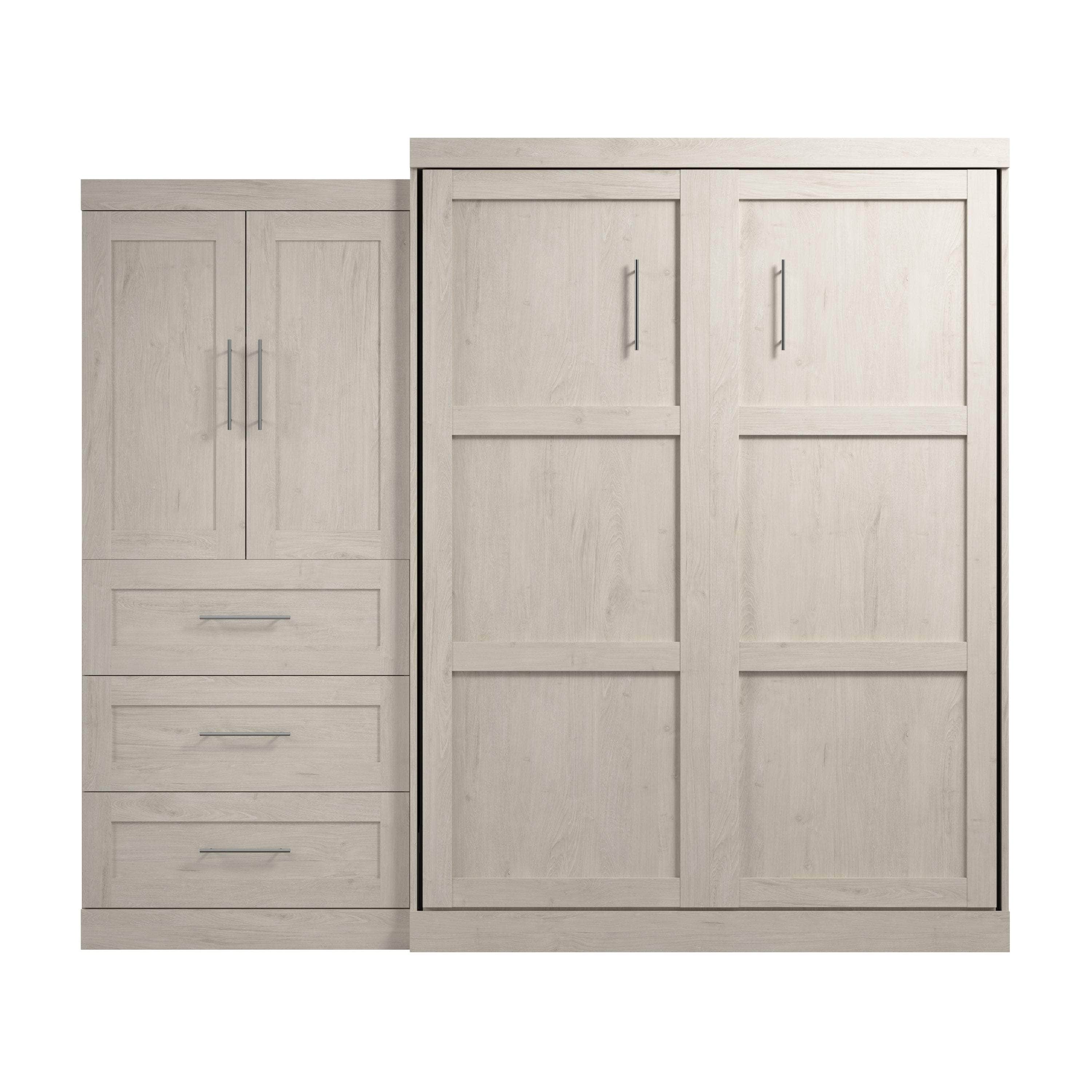 Pur Queen Murphy Wall Bed with Storage Drawers (101 Inch) - 4 Color Options | Space-Saving Wall Bed for Small Apartments, Guest Rooms & Home Offices