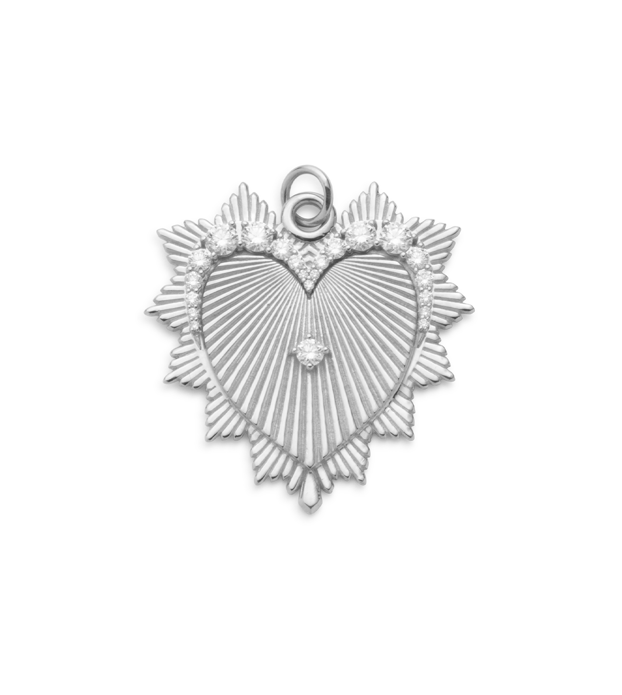 Graduated Diamond Heart Love Token Pendant in 14K White Gold - Perfect for Anniversaries, Valentine's Day & Romantic Gifts