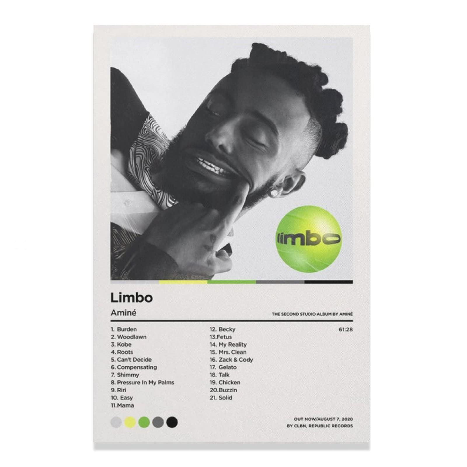 Aminé - Limbo 200 Canvas Poster | Unframed Wall Art (40×60cm/16×24in) | Modern Bedroom, Office & Sports Room Decor | Perfect Gift for Music & Art Lovers | Durable Landscape Canvas Print for Home & Workspace