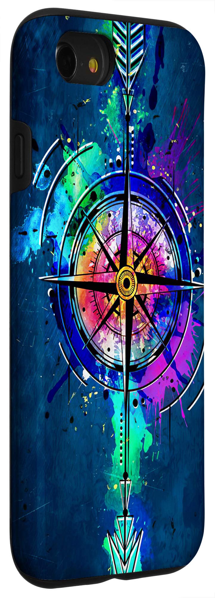 Premium Arrow-Compass Design Protective Case for iPhone SE (2020) / 7 / 8 - Durable Shockproof Cover with Stylish Outdoor Adventure Theme | Perfect for Hiking, Camping & Travel Accessories