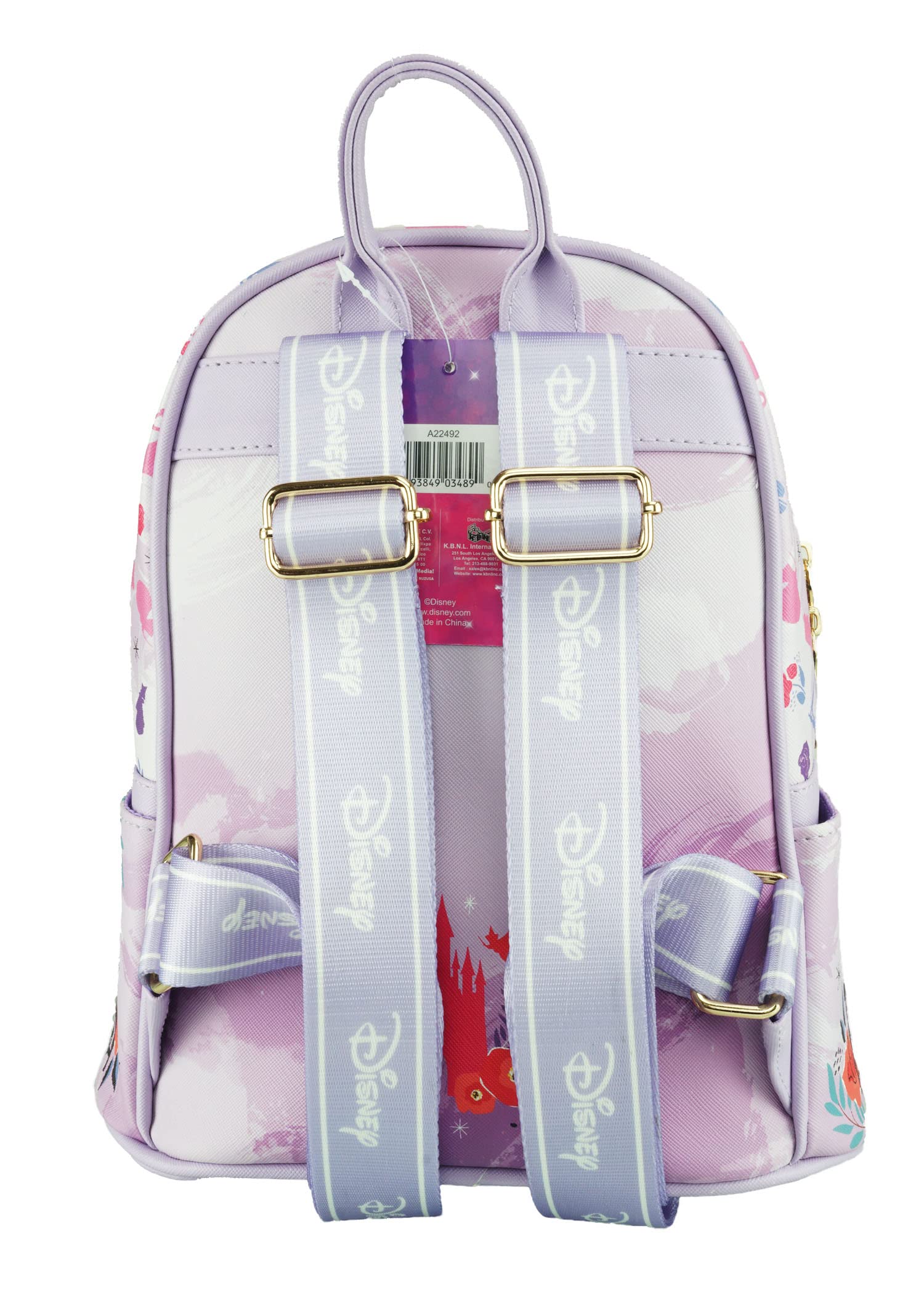 Disney Sleeping Beauty 11 Inch Vegan Leather Mini Backpack for Women & Girls - Cute Princess Themed Purse for School, Travel & Cosplay Accessories